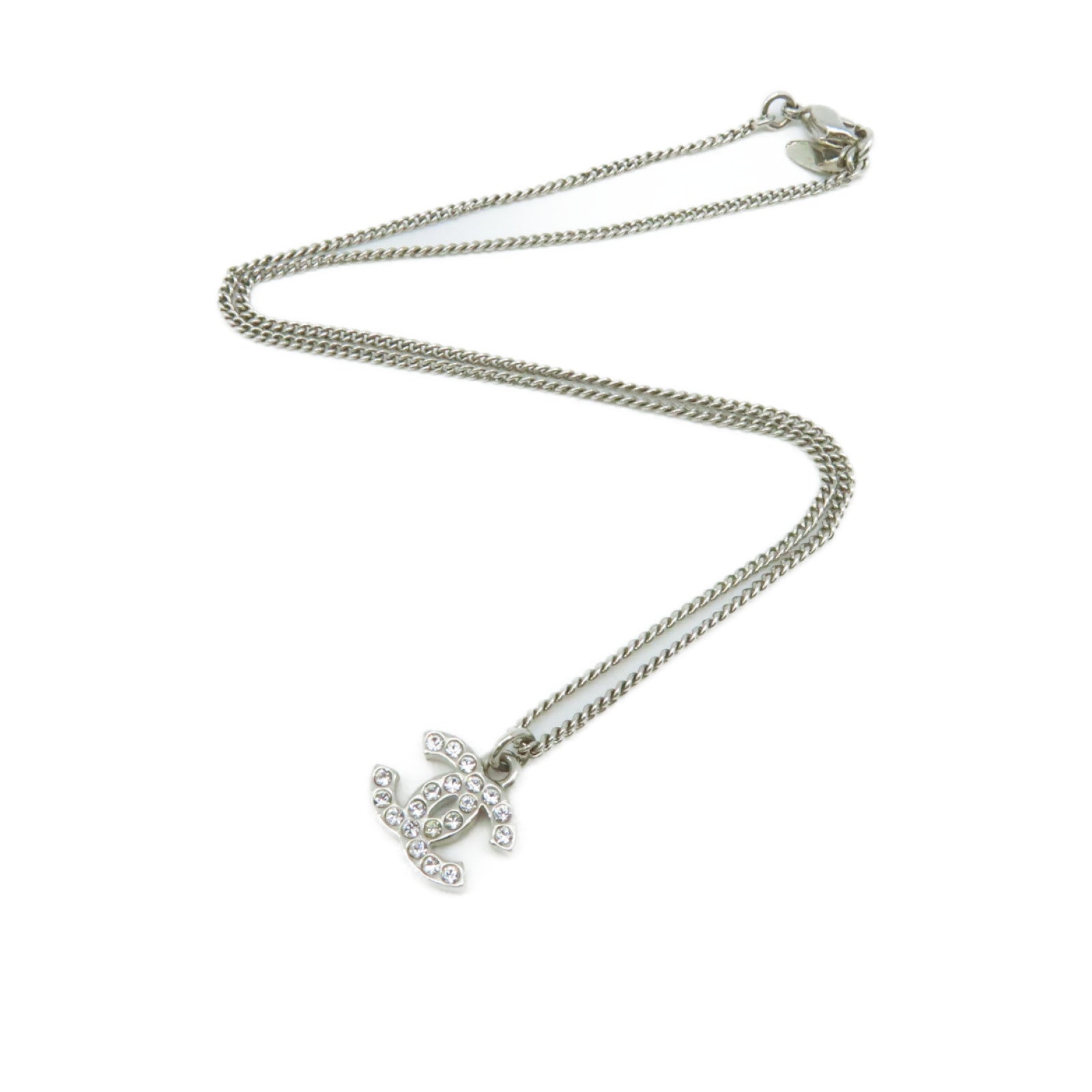 CHANEL 金屬CC Logo Necklace項鏈銀色