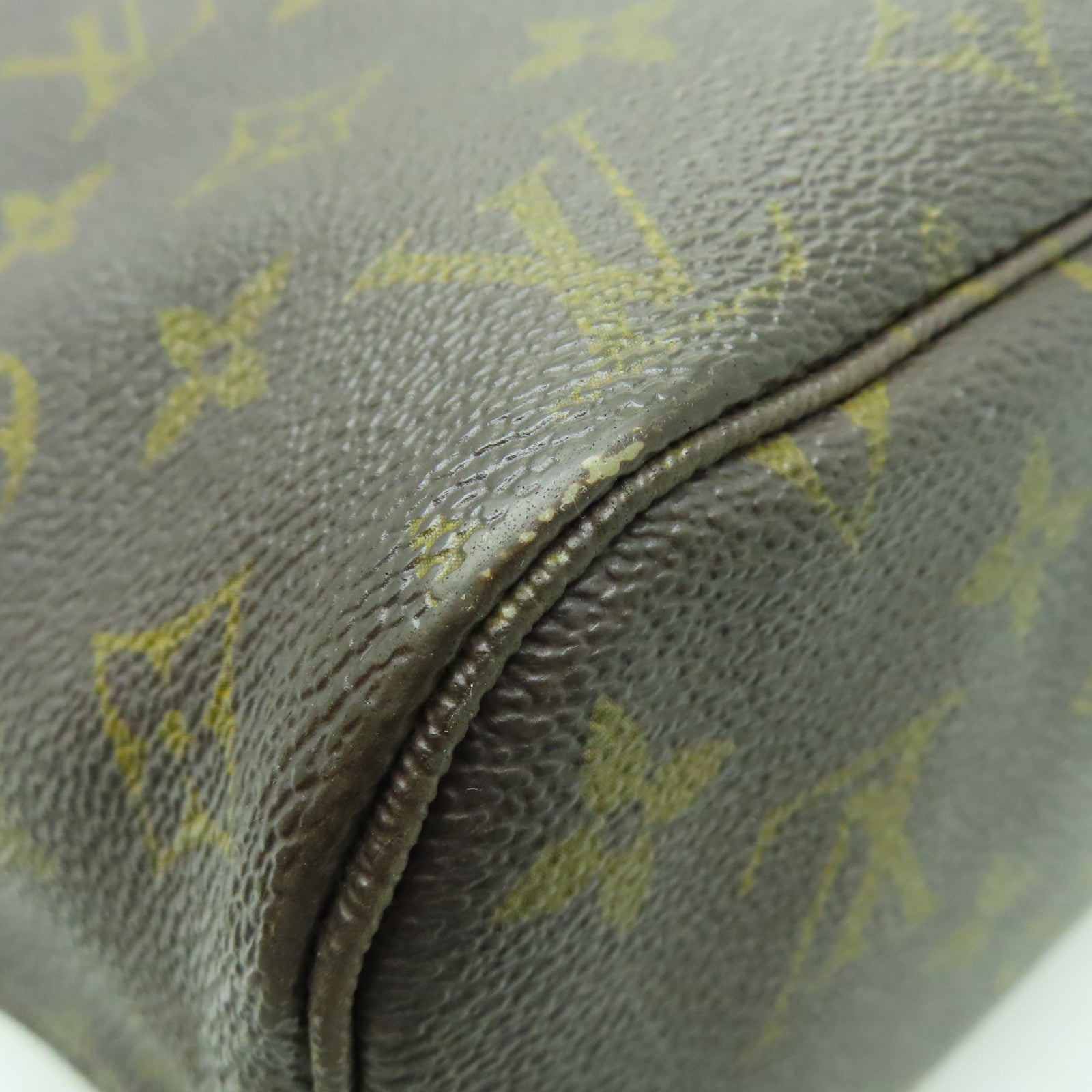 LOUIS VUITTON Monogram Neverfull MM金扣手挽袋啡色