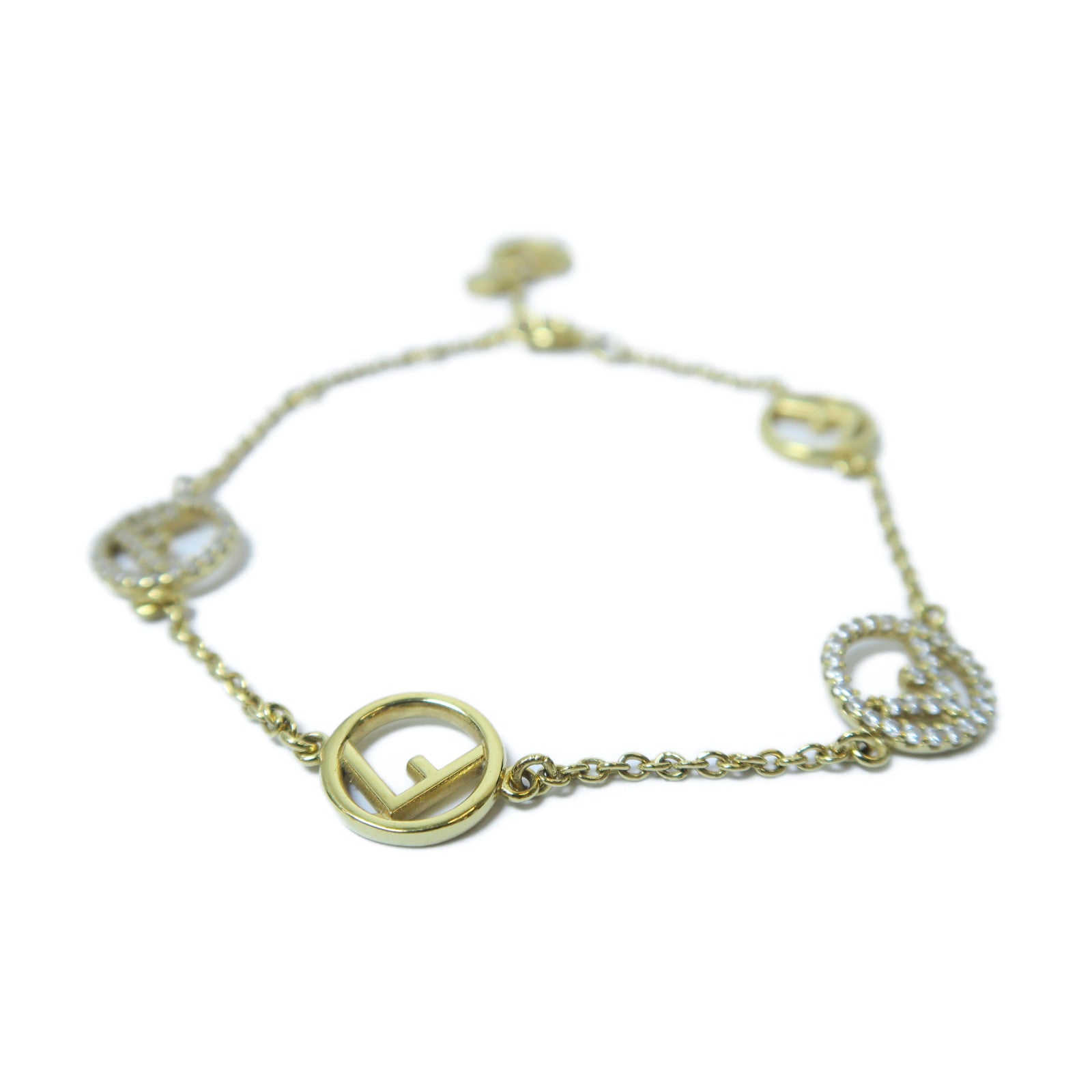FENDI 金屬/水晶Bracelet手鏈#16.25cm