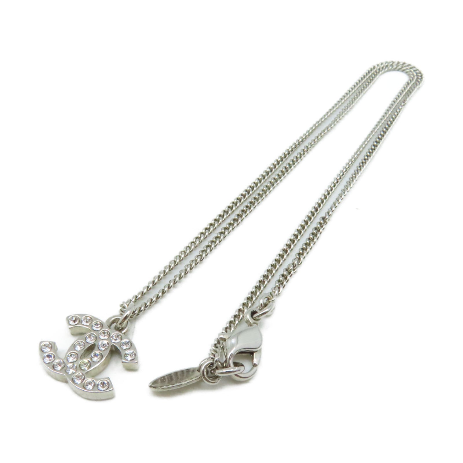 CHANEL 金屬CC Logo Necklace項鏈銀色