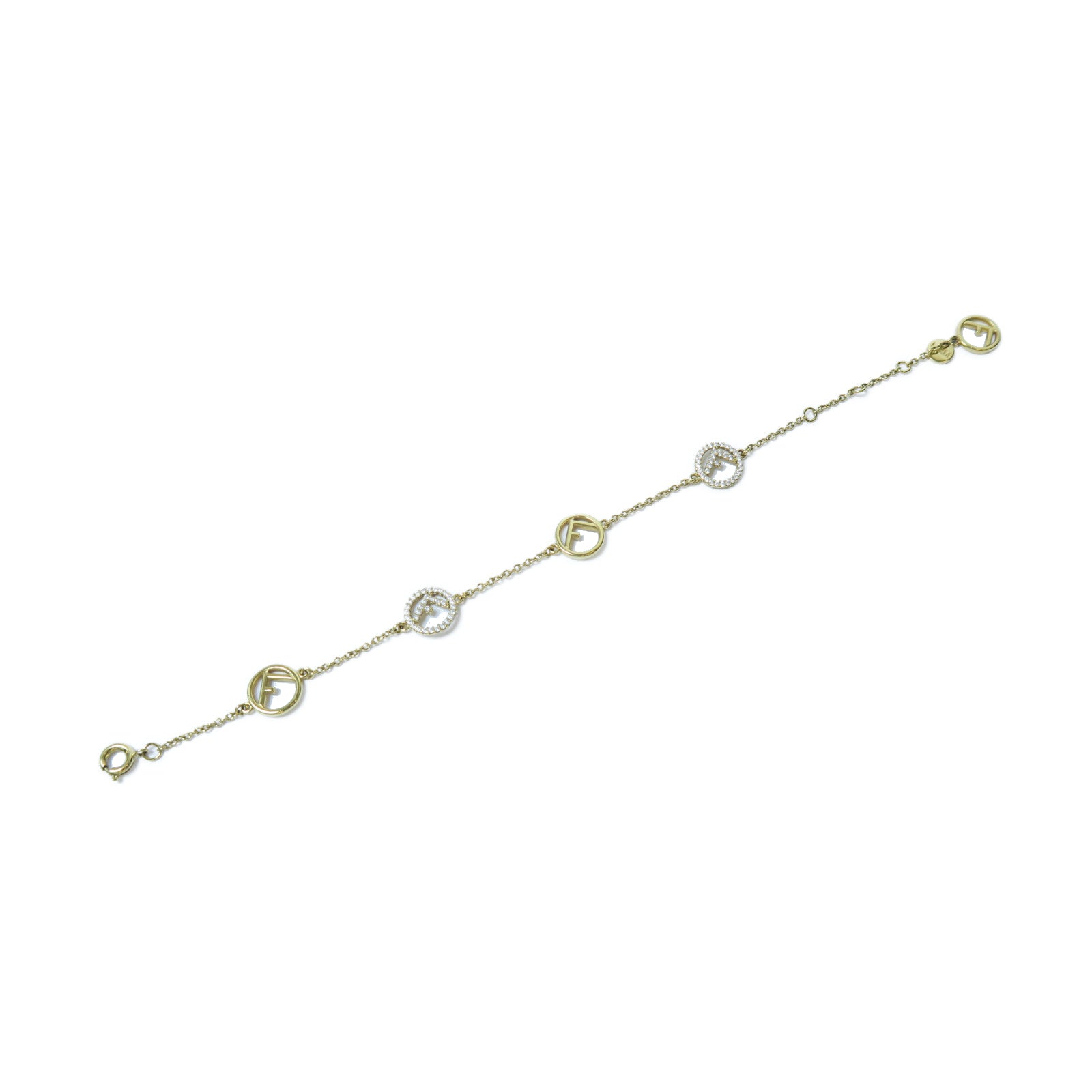 FENDI 金屬/水晶Bracelet手鏈#16.25cm