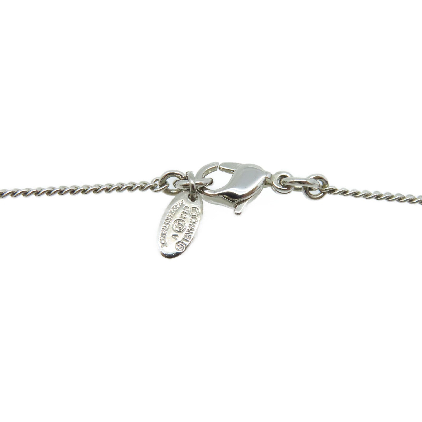 CHANEL 金屬CC Logo Necklace項鏈銀色