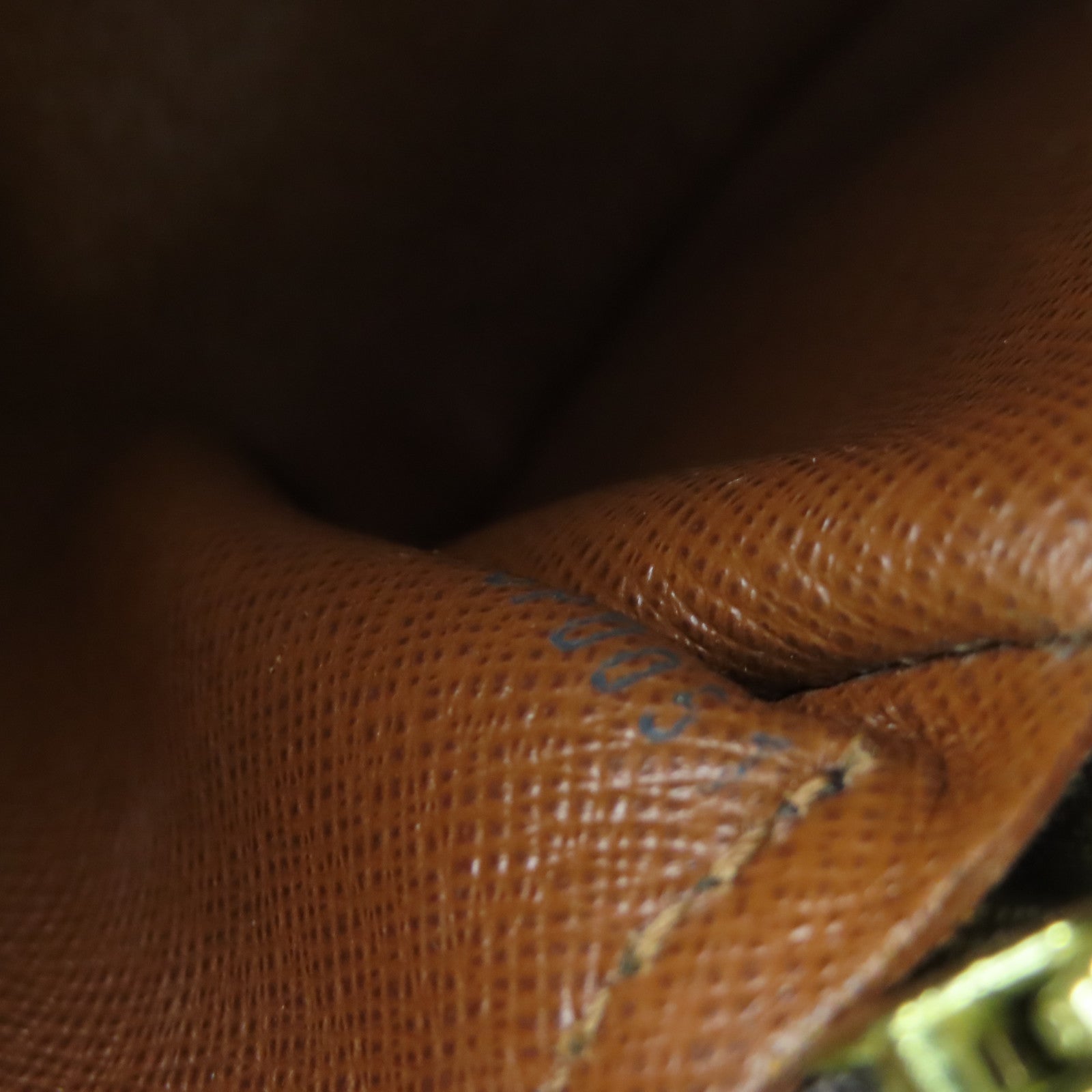 LOUIS VUITTON Monogram Papillon gold buckle handle bag brown