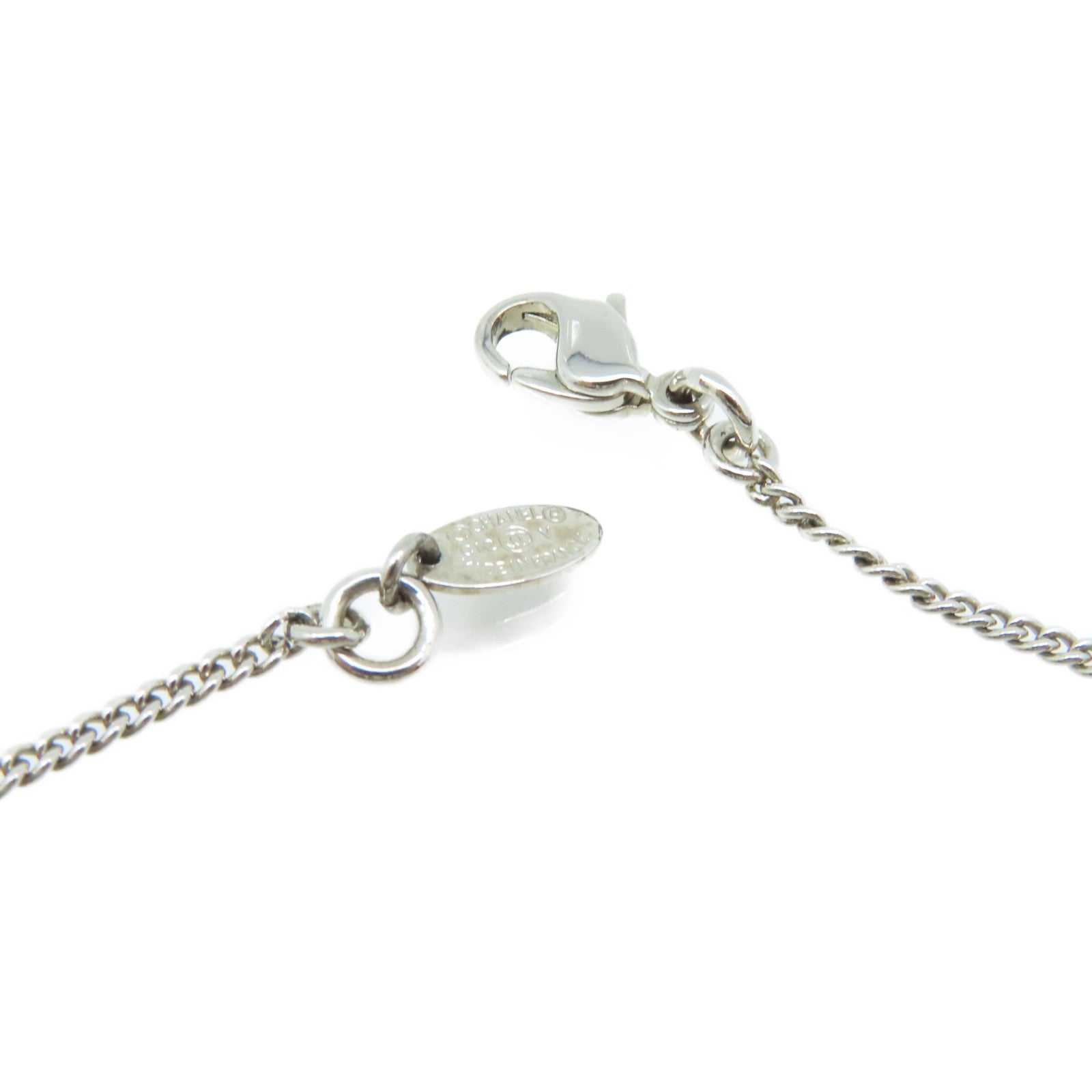 CHANEL 金屬CC Logo Necklace項鏈銀色