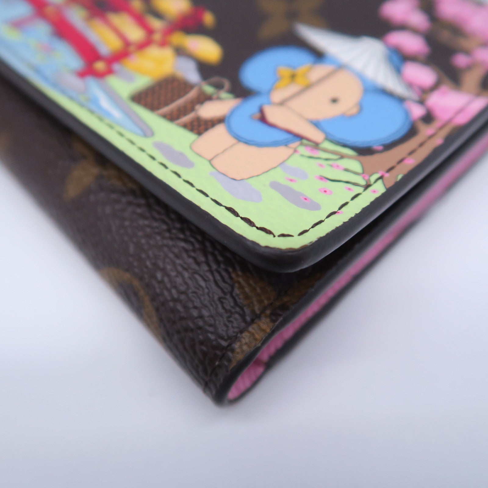 LOUIS VUITTON Monogram Wallet金扣錢包啡色/粉紅色