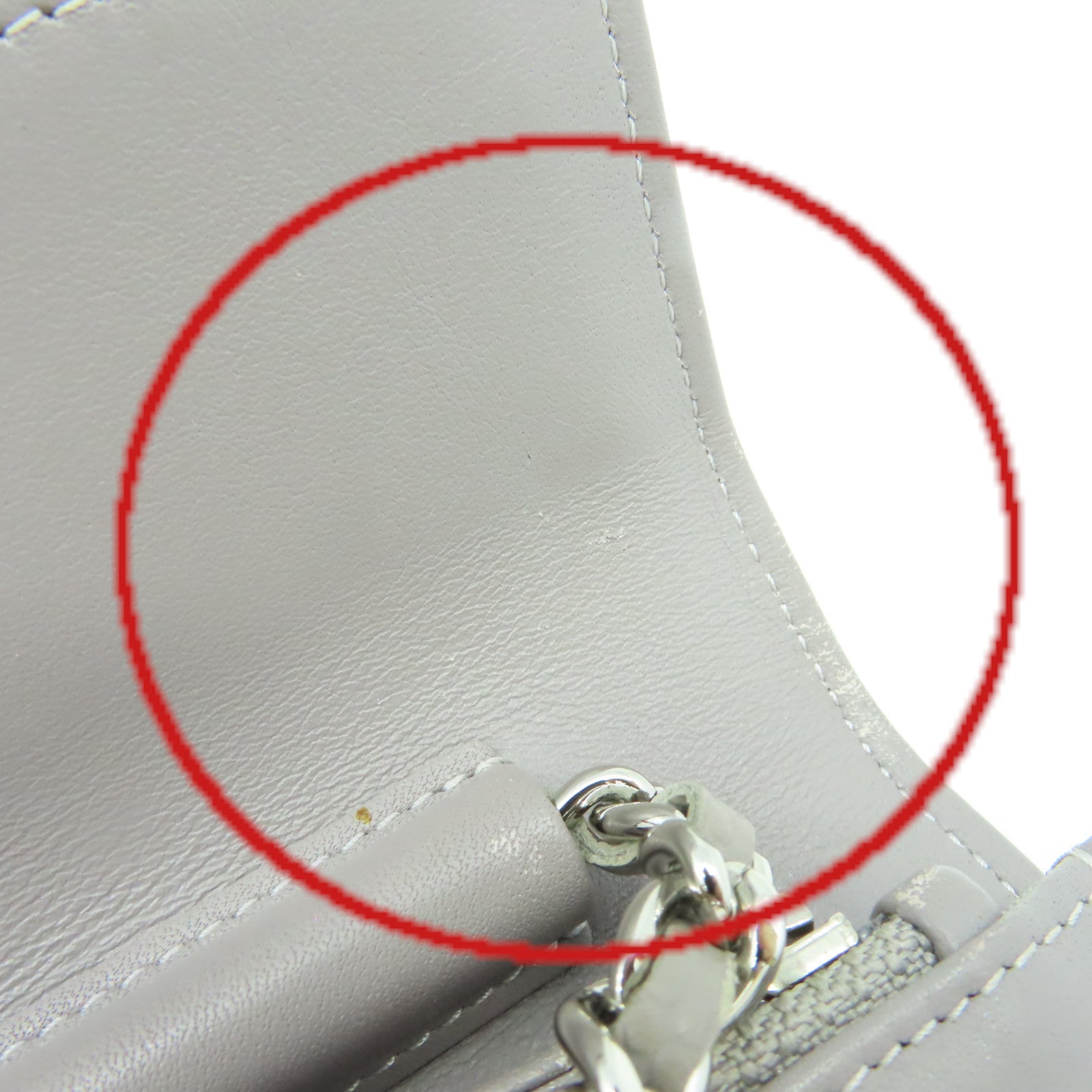 CHANEL Caviar皮革WOC Wallet On Chain Shoulder Bag銀扣鏈帶錢包肩背袋灰色