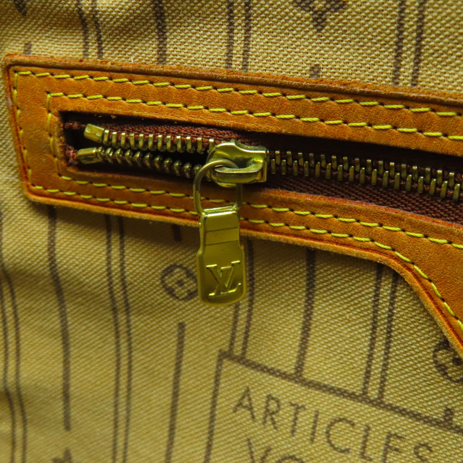 LOUIS VUITTON Monogram Neverfull MM金扣手挽袋啡色