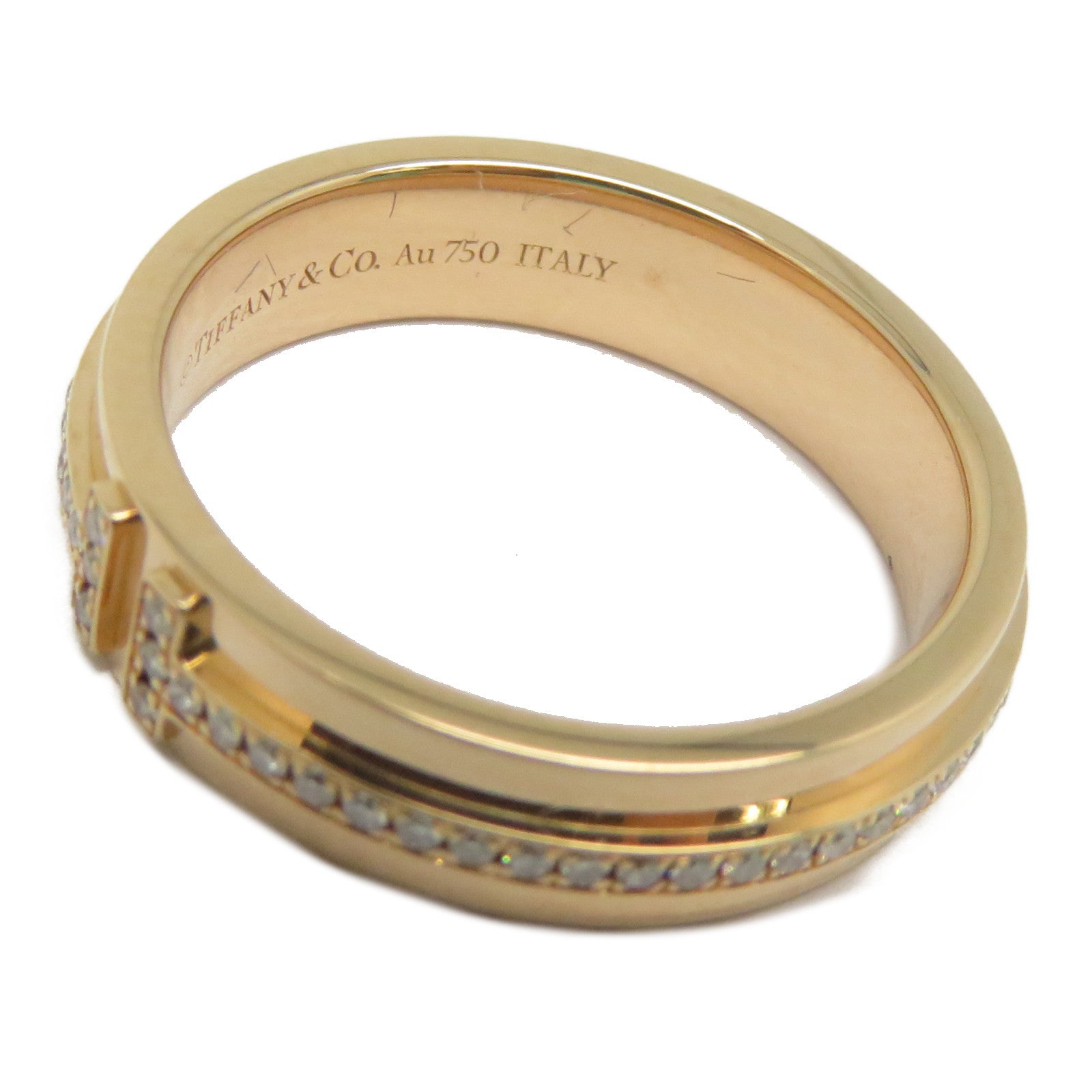 TIFFANY＆CO 18K玫瑰金Tiffany T鑽石戒指US#5