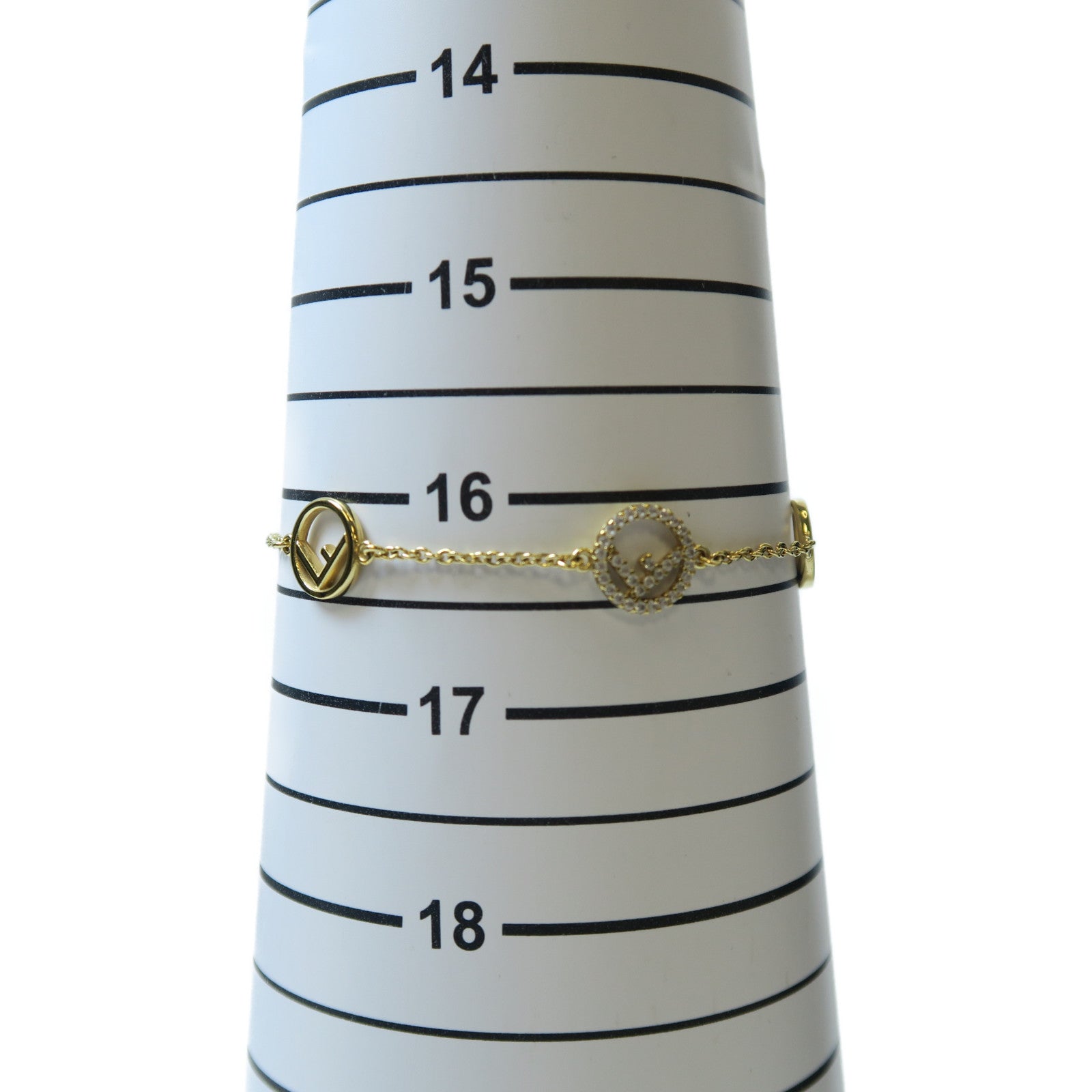 FENDI 金屬/水晶Bracelet手鏈#16.25cm