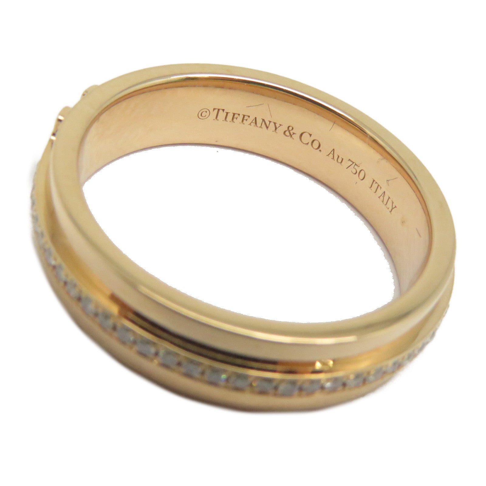 TIFFANY＆CO 18K玫瑰金Tiffany T鑽石戒指US#5
