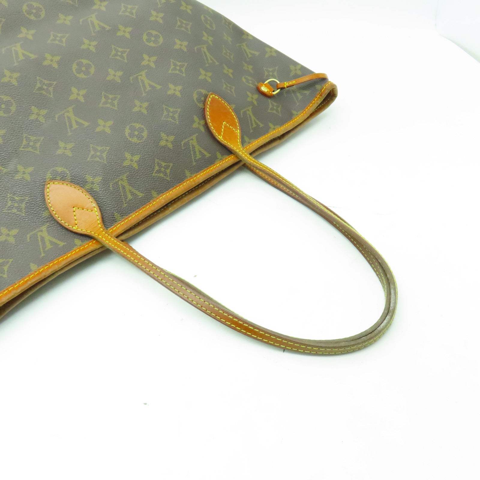LOUIS VUITTON Monogram Neverfull MM金扣手挽袋啡色