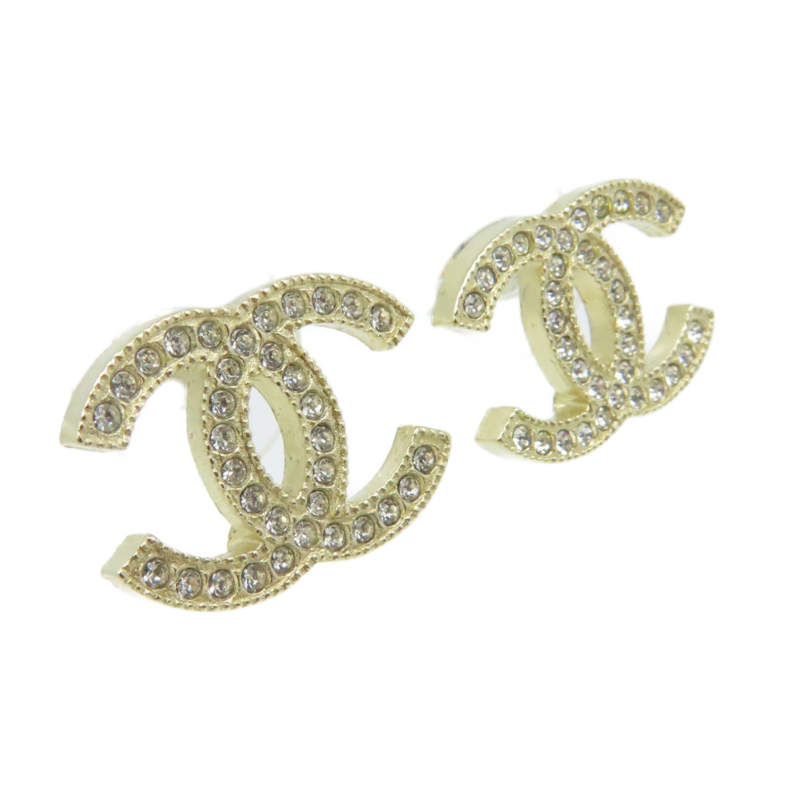 CHANEL 金屬CC Logo Earrings耳環金色