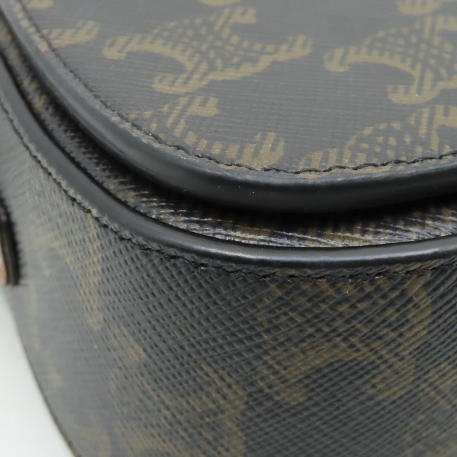 CELINE 塗層帆布Tabou Clutch On Strap金扣手挽肩背兩用袋棕色