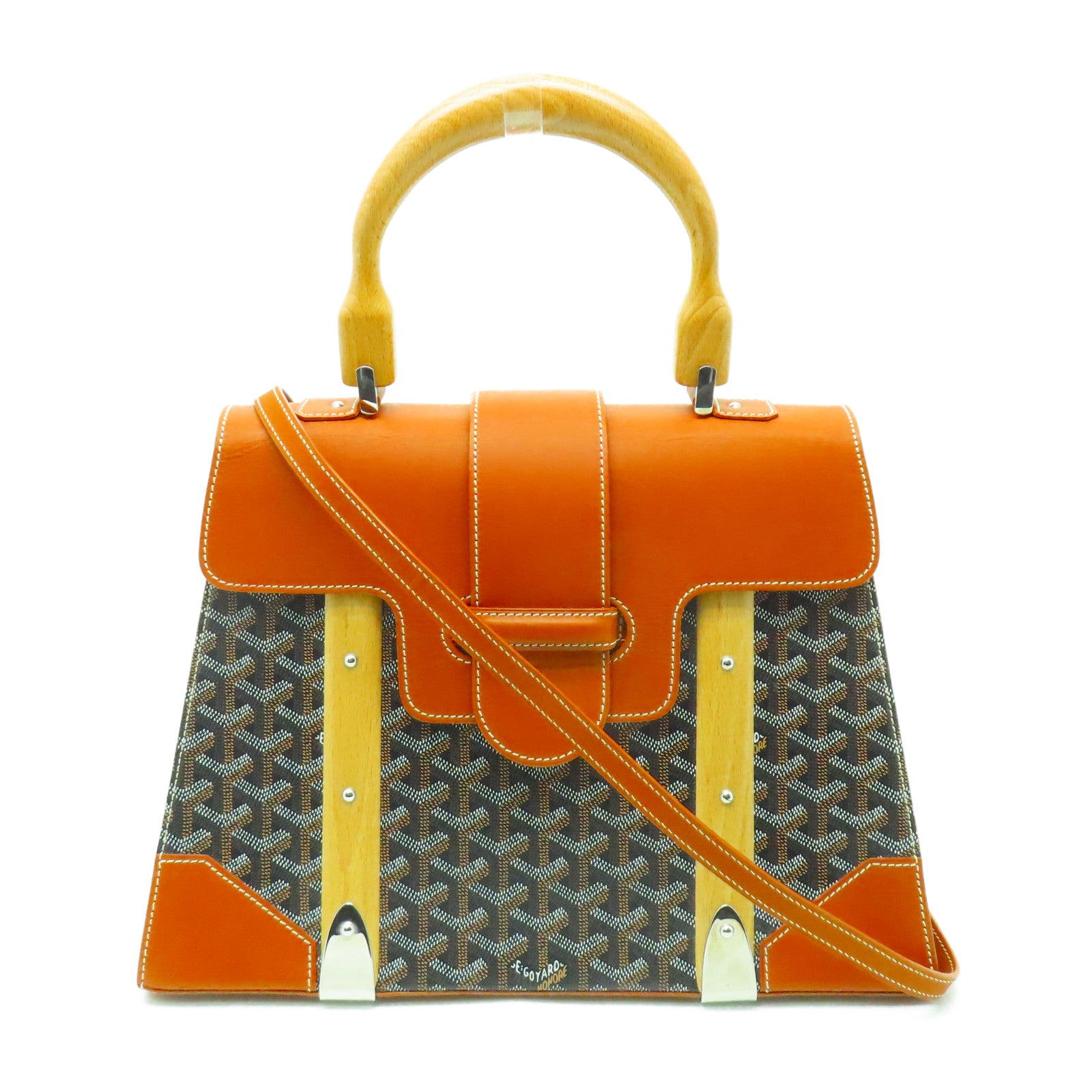 GOYARD 塗層帆布Saigon GM銀扣手挽袋啡色
