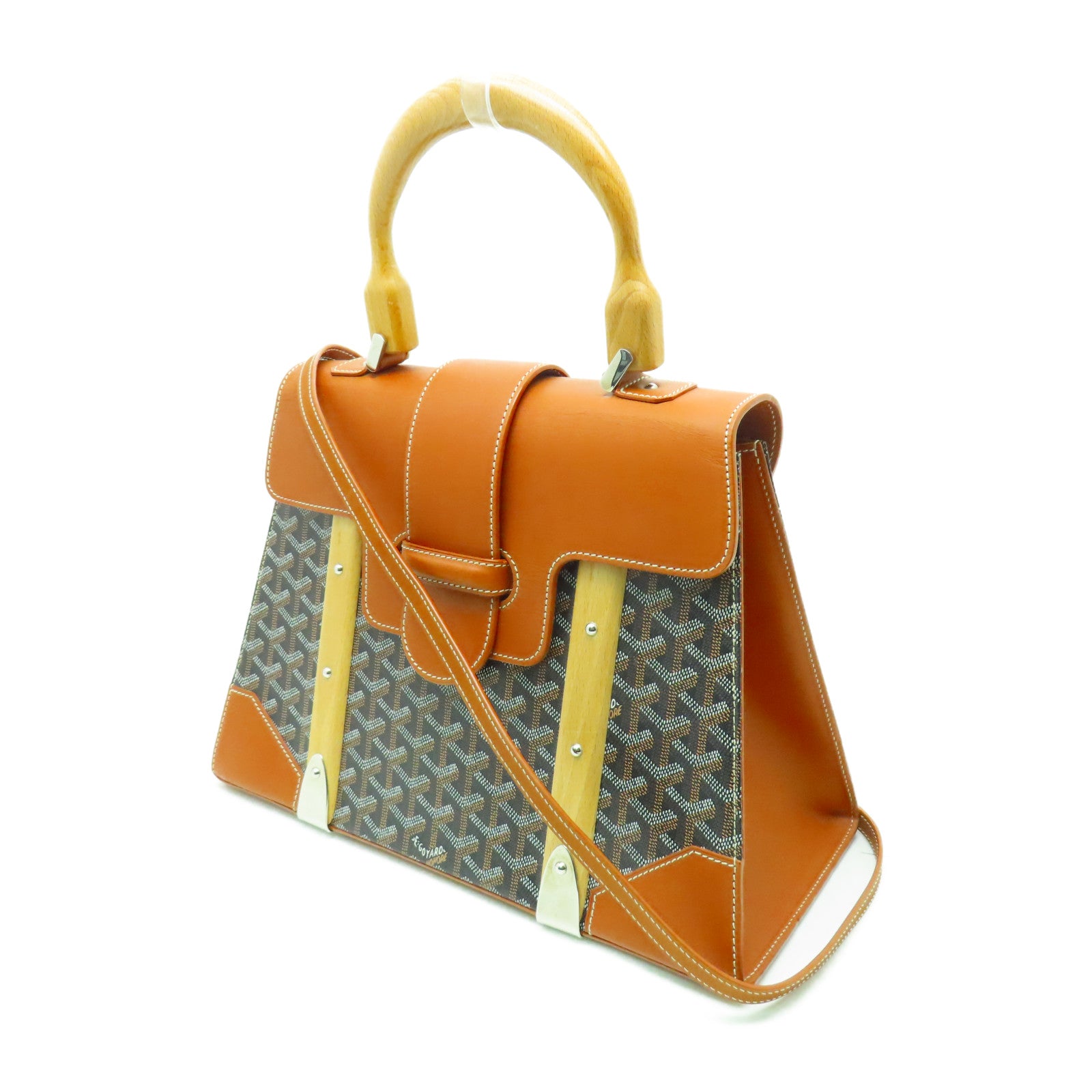 GOYARD 塗層帆布Saigon GM銀扣手挽袋啡色