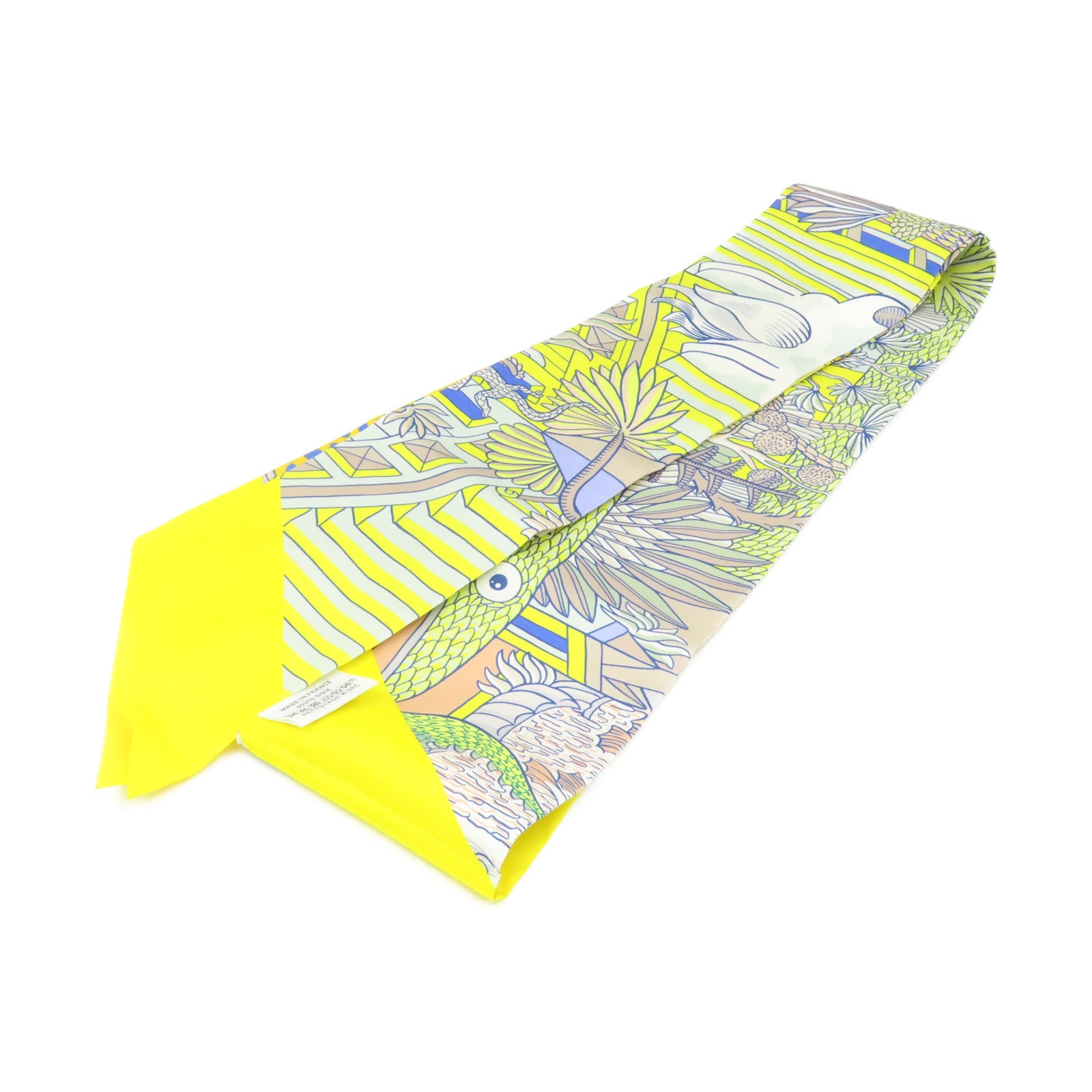 HERMES 【激減優惠】絲質Maxi Twilly Scarf絲巾黃色/彩色