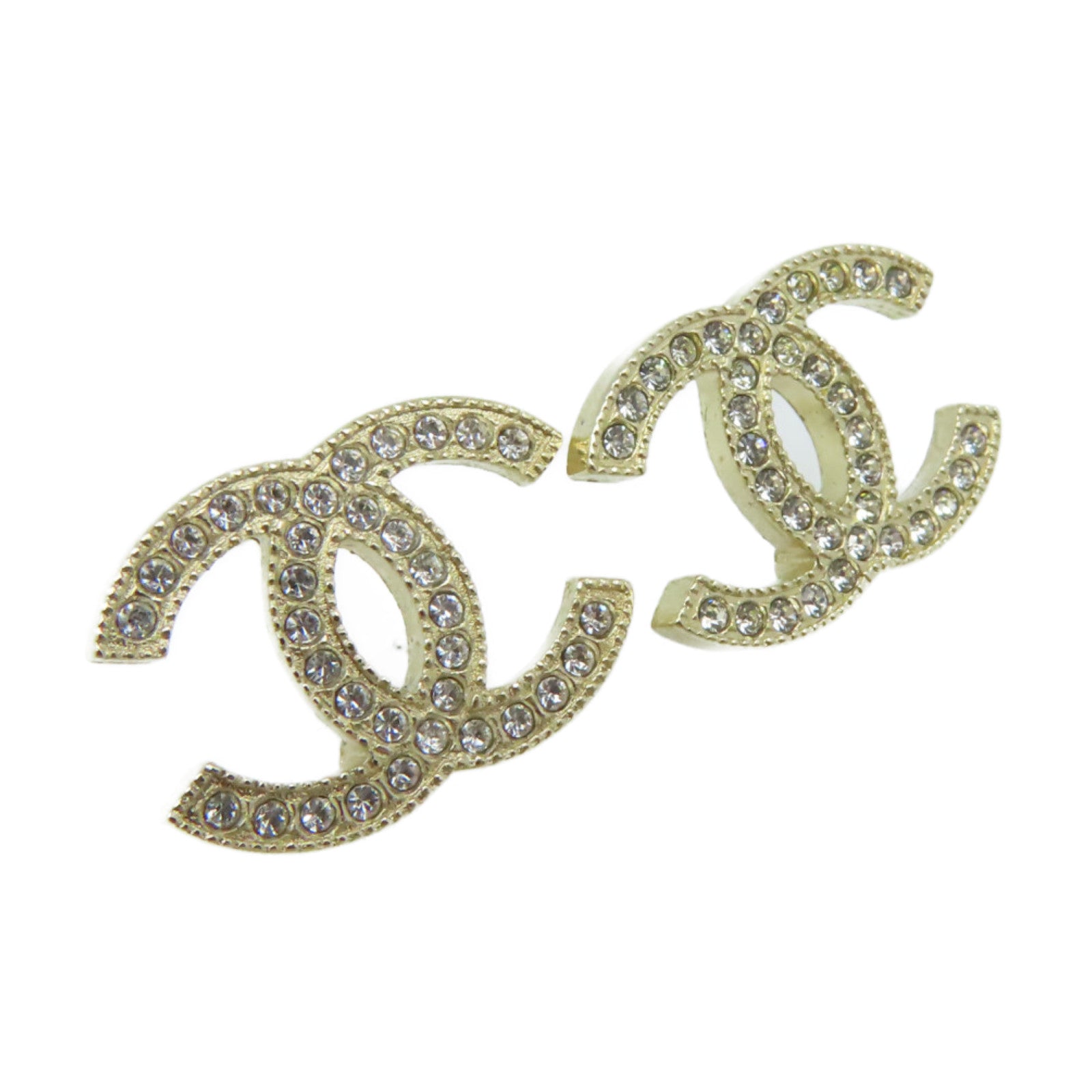 CHANEL 金屬CC Logo Earrings耳環金色