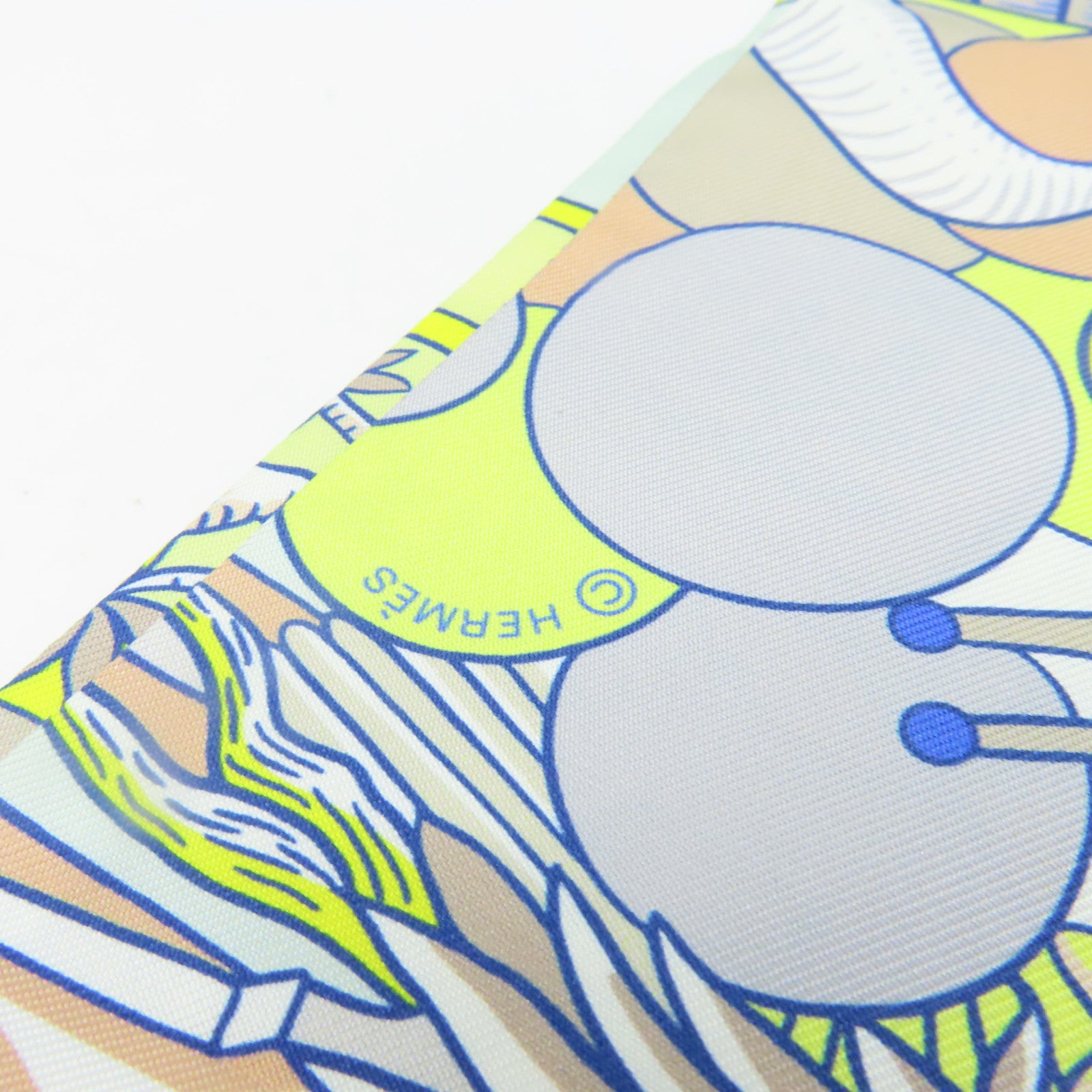 HERMES 【激減優惠】絲質Maxi Twilly Scarf絲巾黃色/彩色
