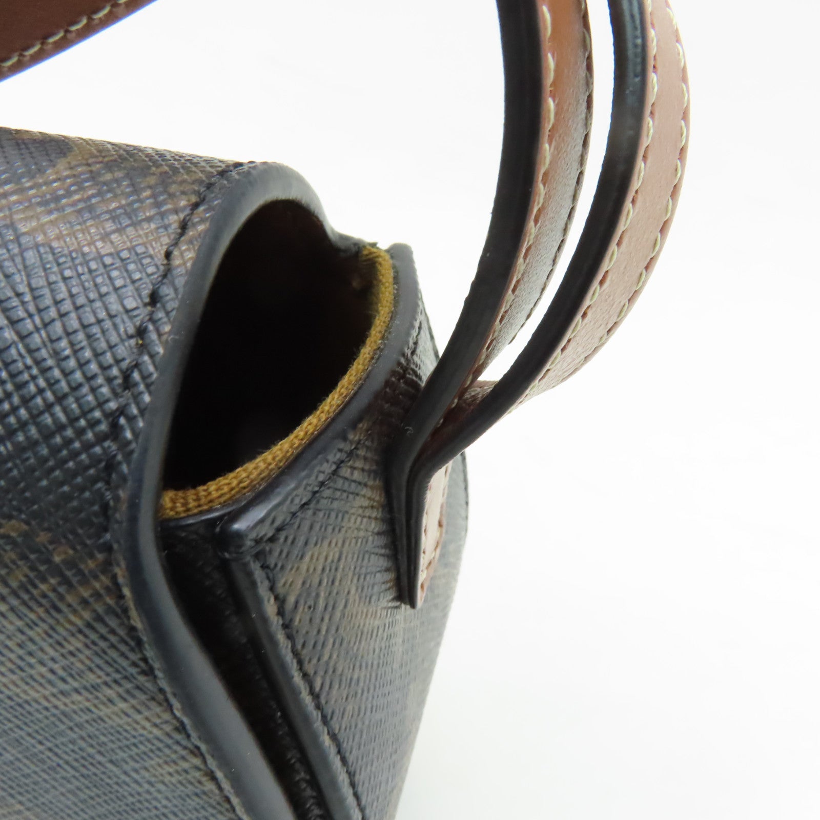 CELINE 塗層帆布Tabou Clutch On Strap金扣手挽肩背兩用袋棕色