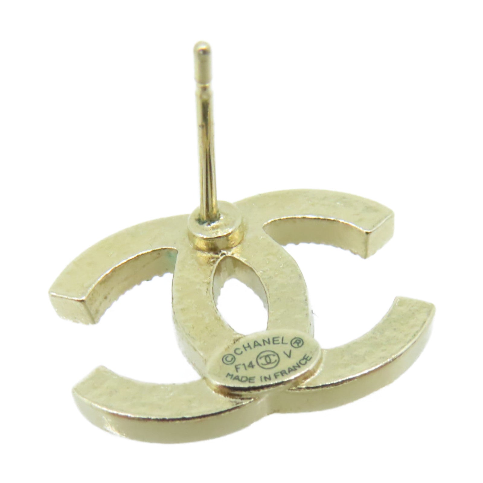 CHANEL 金屬CC Logo Earrings耳環金色