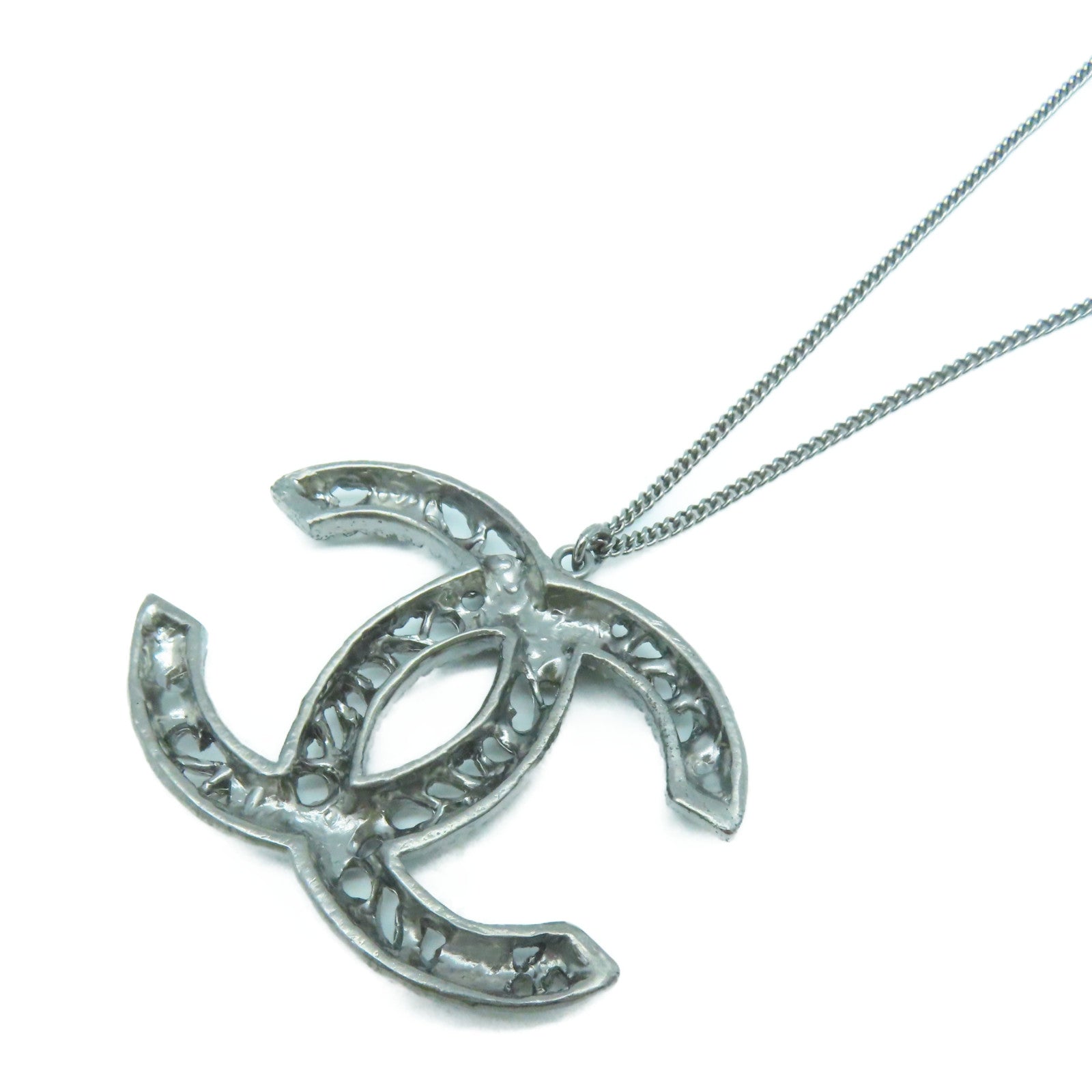 CHANEL 金属Necklace银扣项链银色