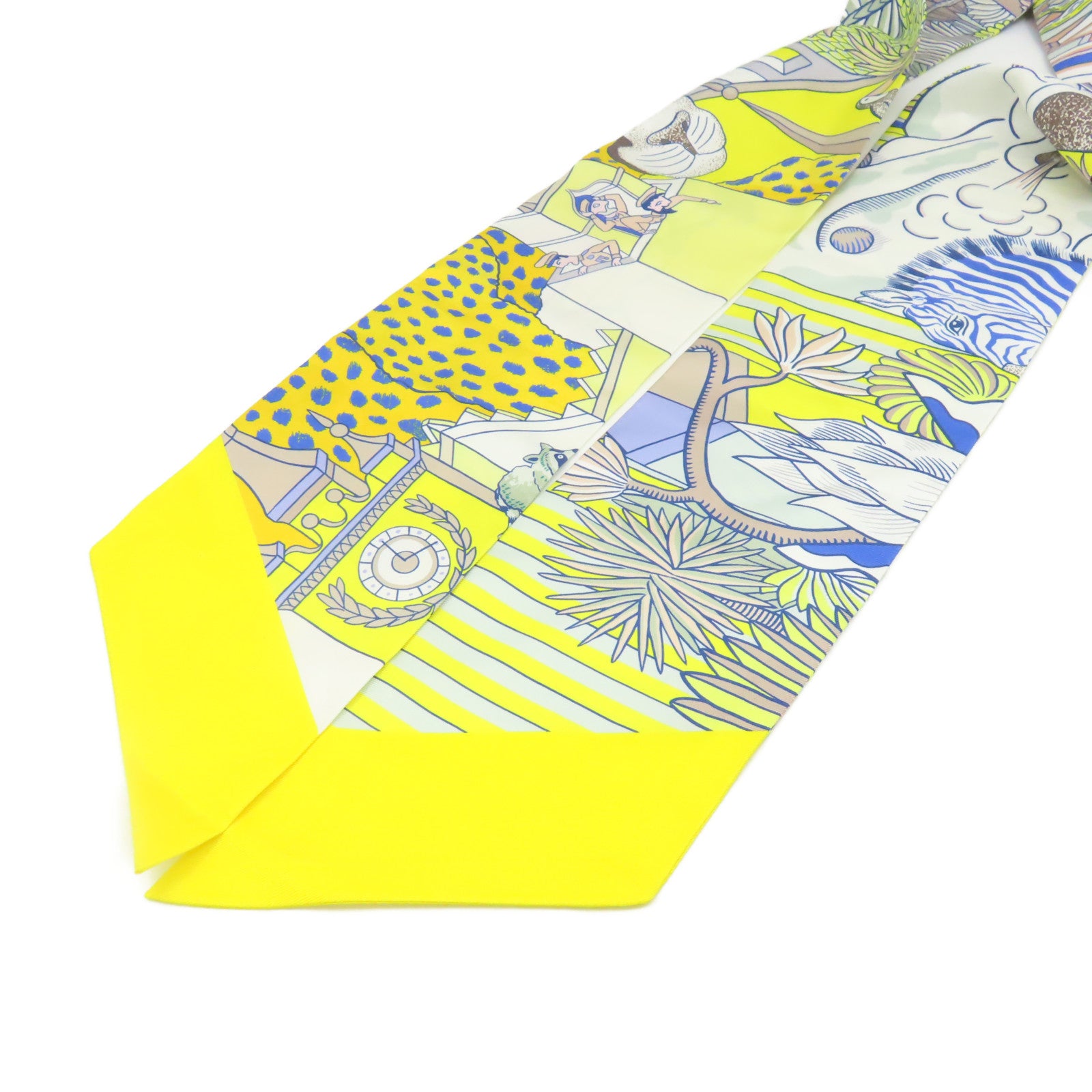 HERMES 【激減優惠】絲質Maxi Twilly Scarf絲巾黃色/彩色