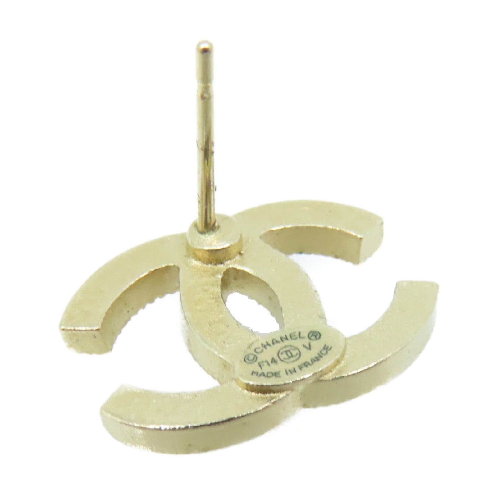 CHANEL 金屬CC Logo Earrings耳環金色