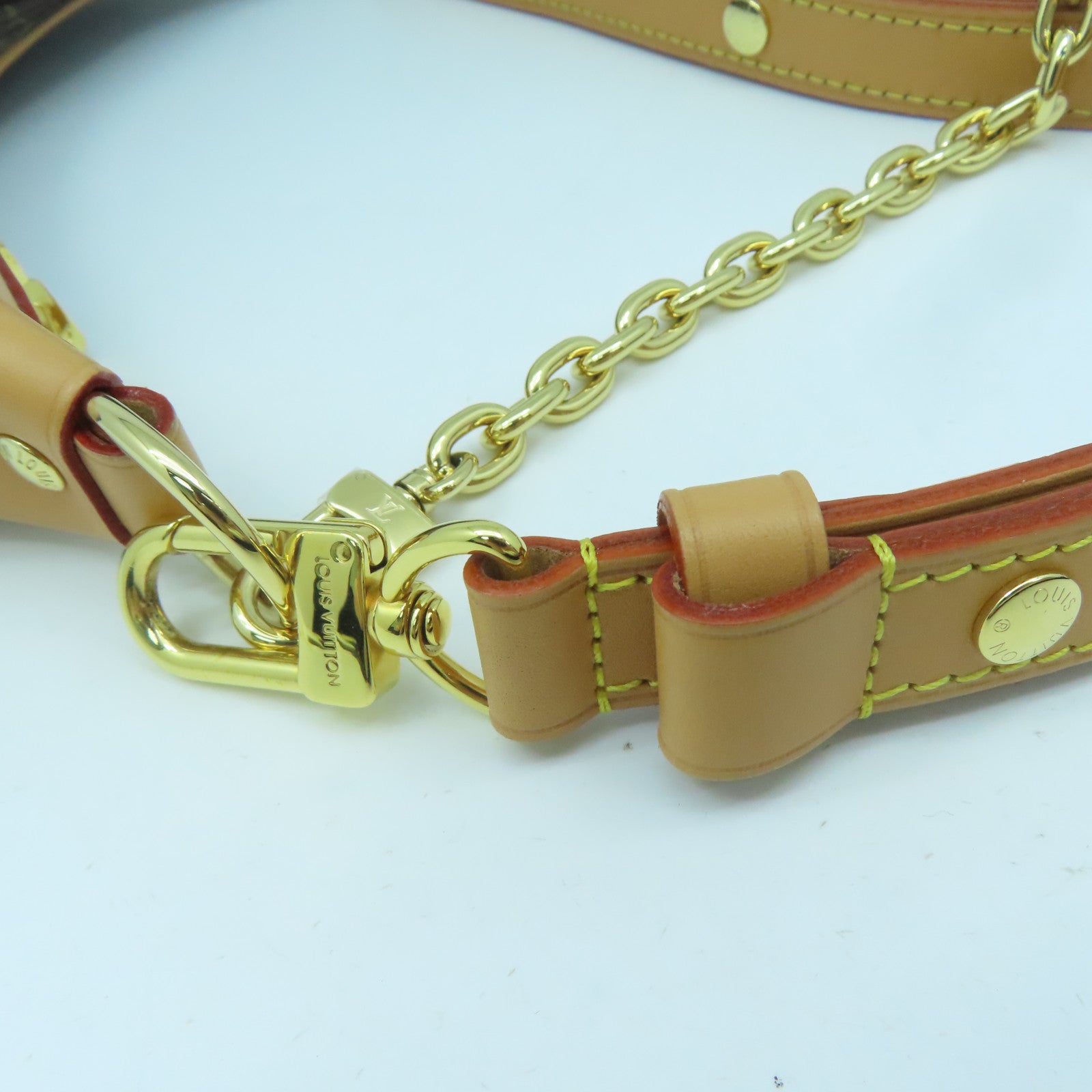 LOUIS VUITTON Monogram Loop Gold Buckle Hand Shoulder Bag Brown