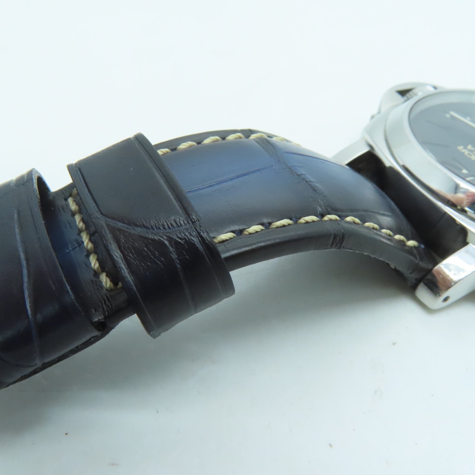 PANERAI Luminor鳄鱼皮革带/不锈钢手表自动机芯黑色