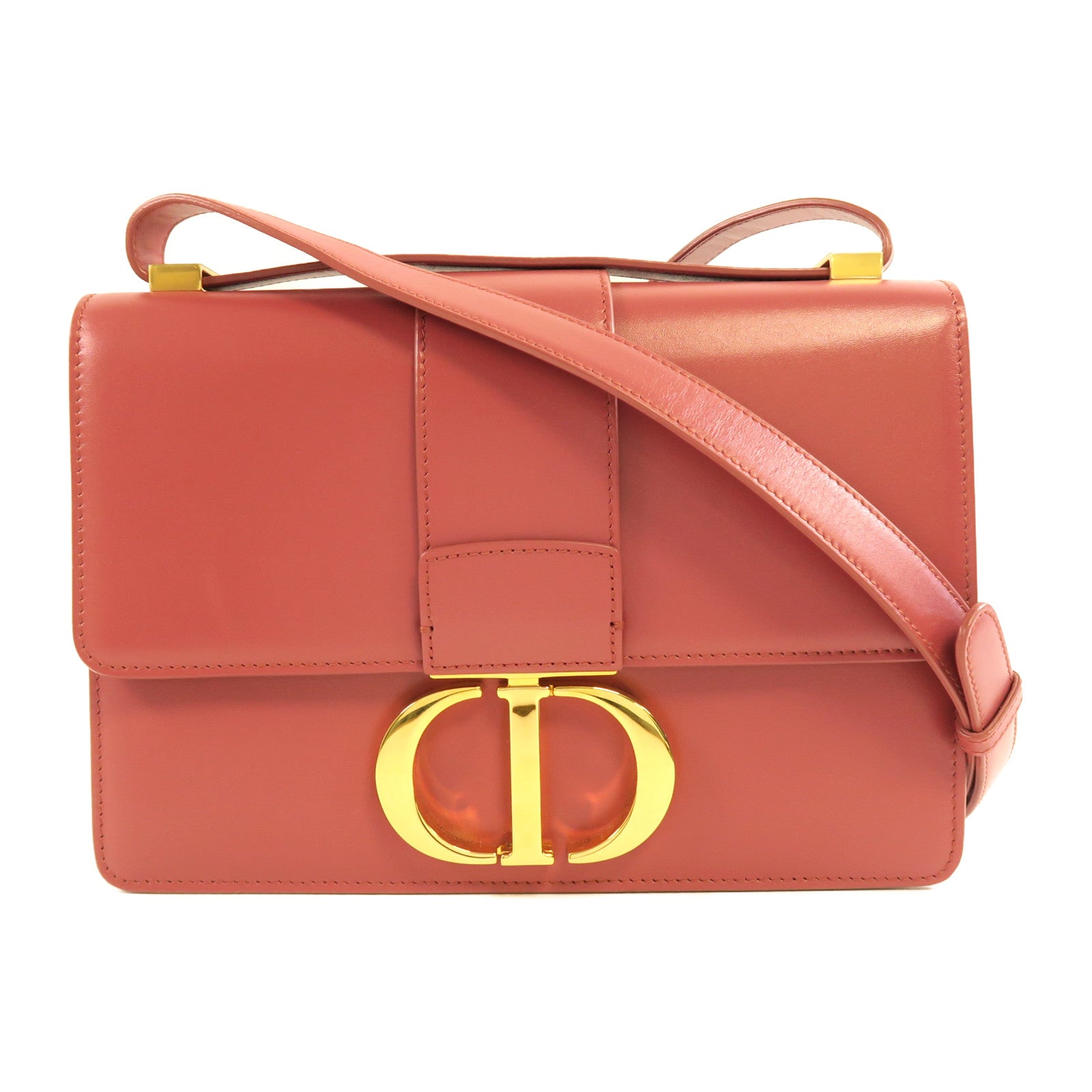 Dior 牛皮皮革30 Montaigne金扣肩背袋粉紅色