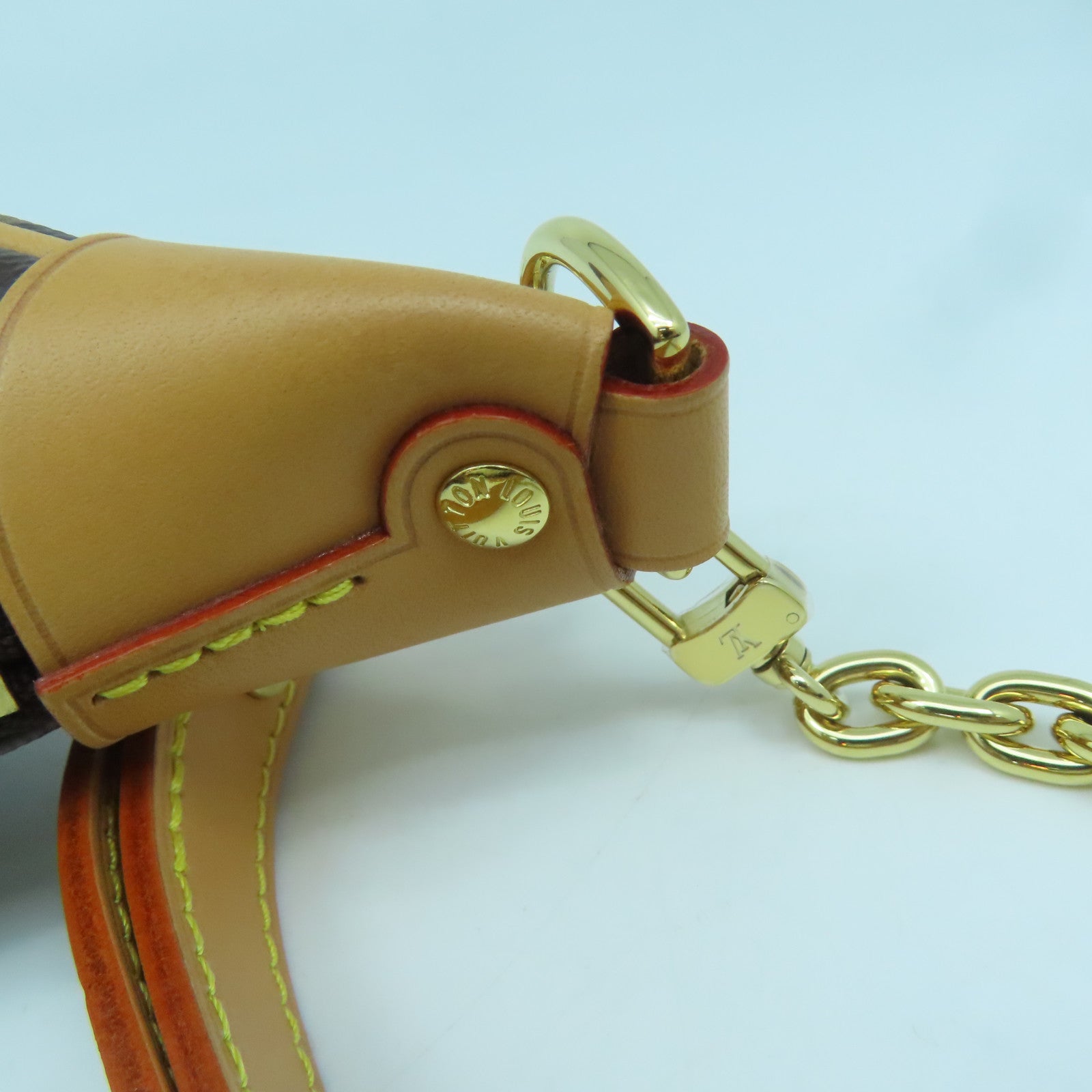 LOUIS VUITTON Monogram Loop Gold Buckle Hand Shoulder Bag Brown
