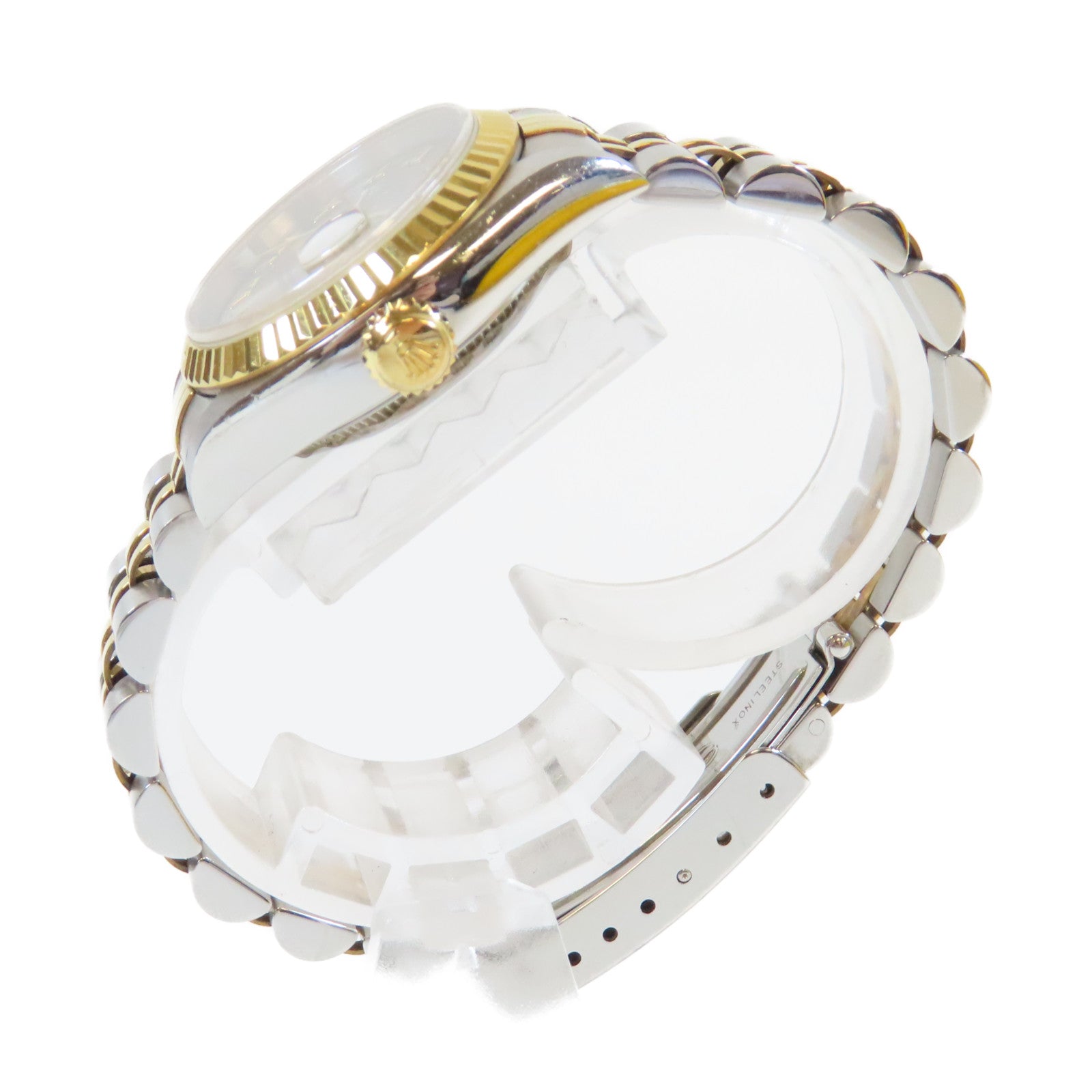ROLEX 18K黃金/不鏽鋼Datejust手錶灰色#14cm
