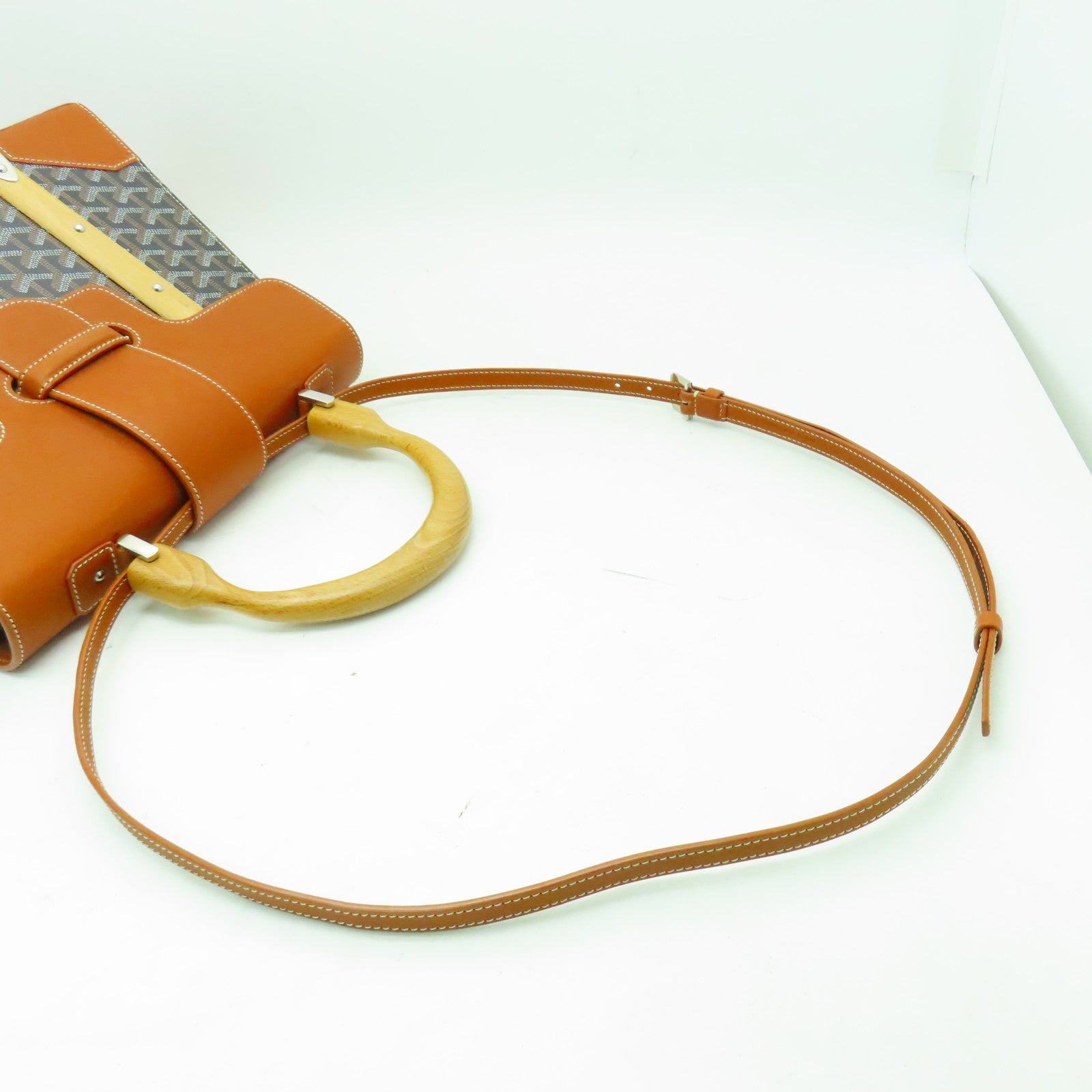 GOYARD 塗層帆布Saigon GM銀扣手挽袋啡色