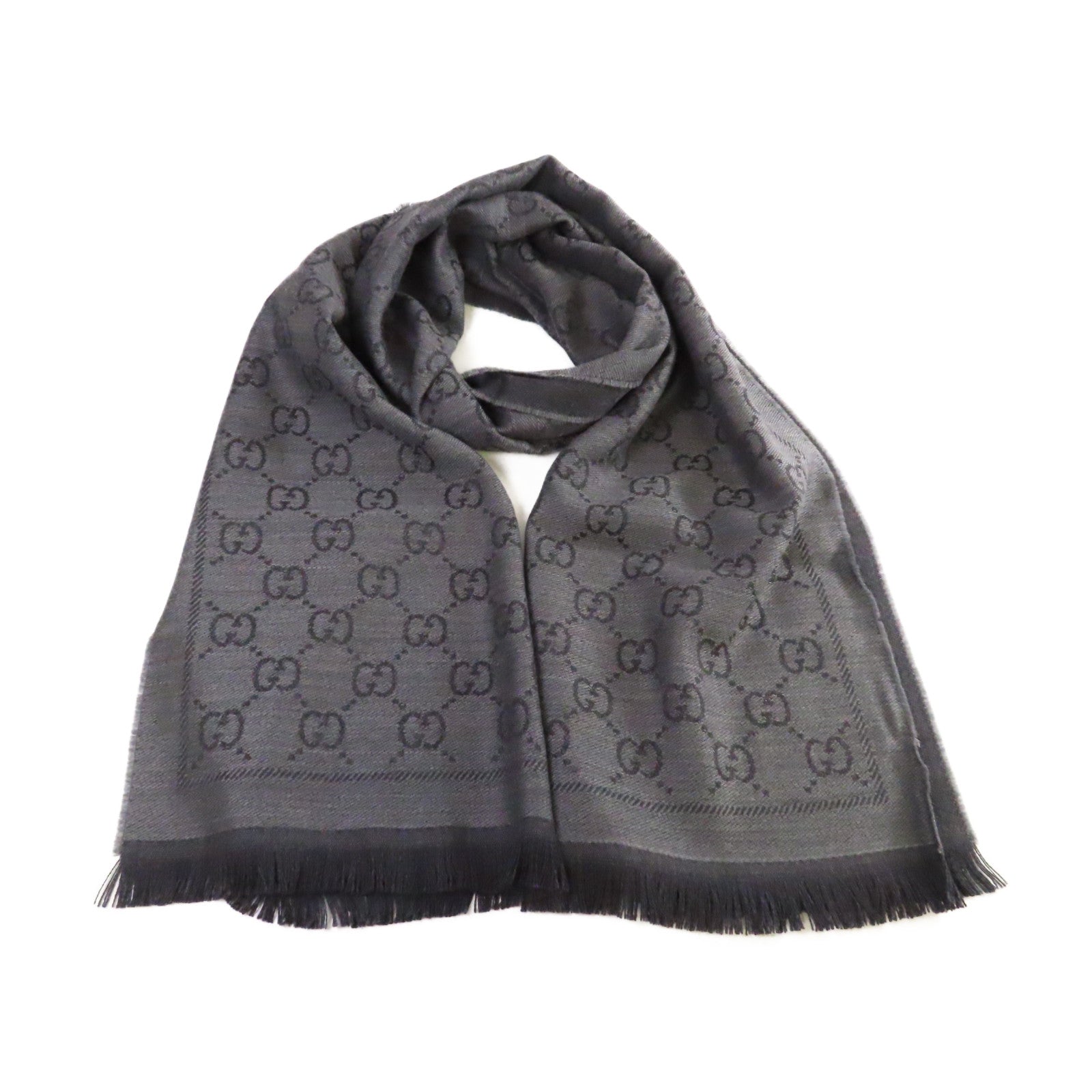 GUCCI 羊毛Scarf圍巾碳灰色