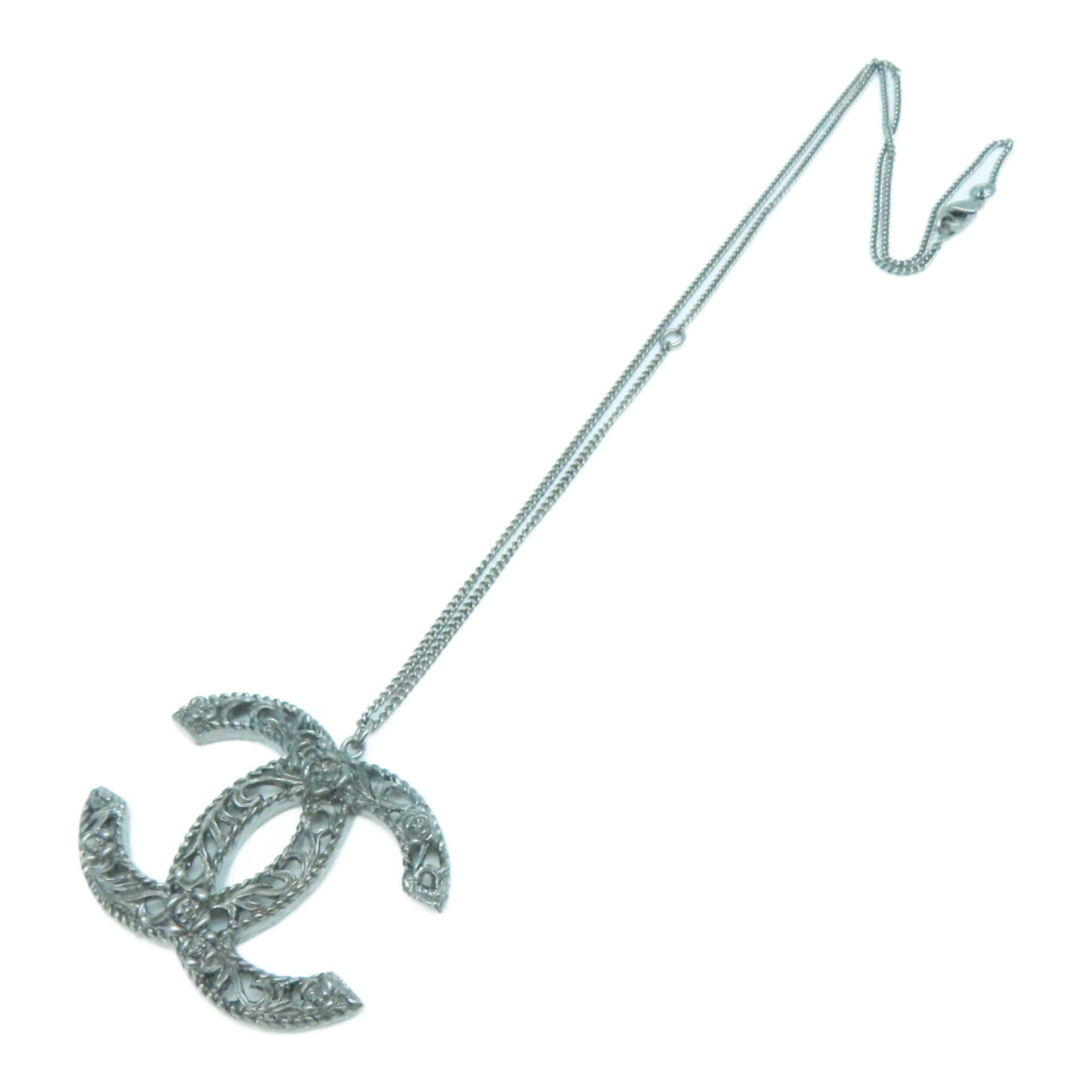 CHANEL 金属Necklace银扣项链银色