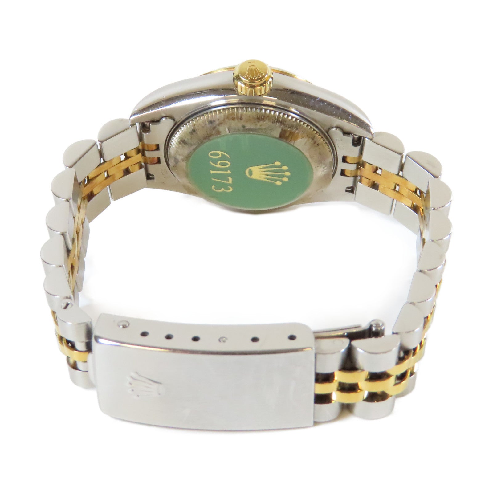 ROLEX 18K黃金/不鏽鋼Datejust手錶灰色#14cm