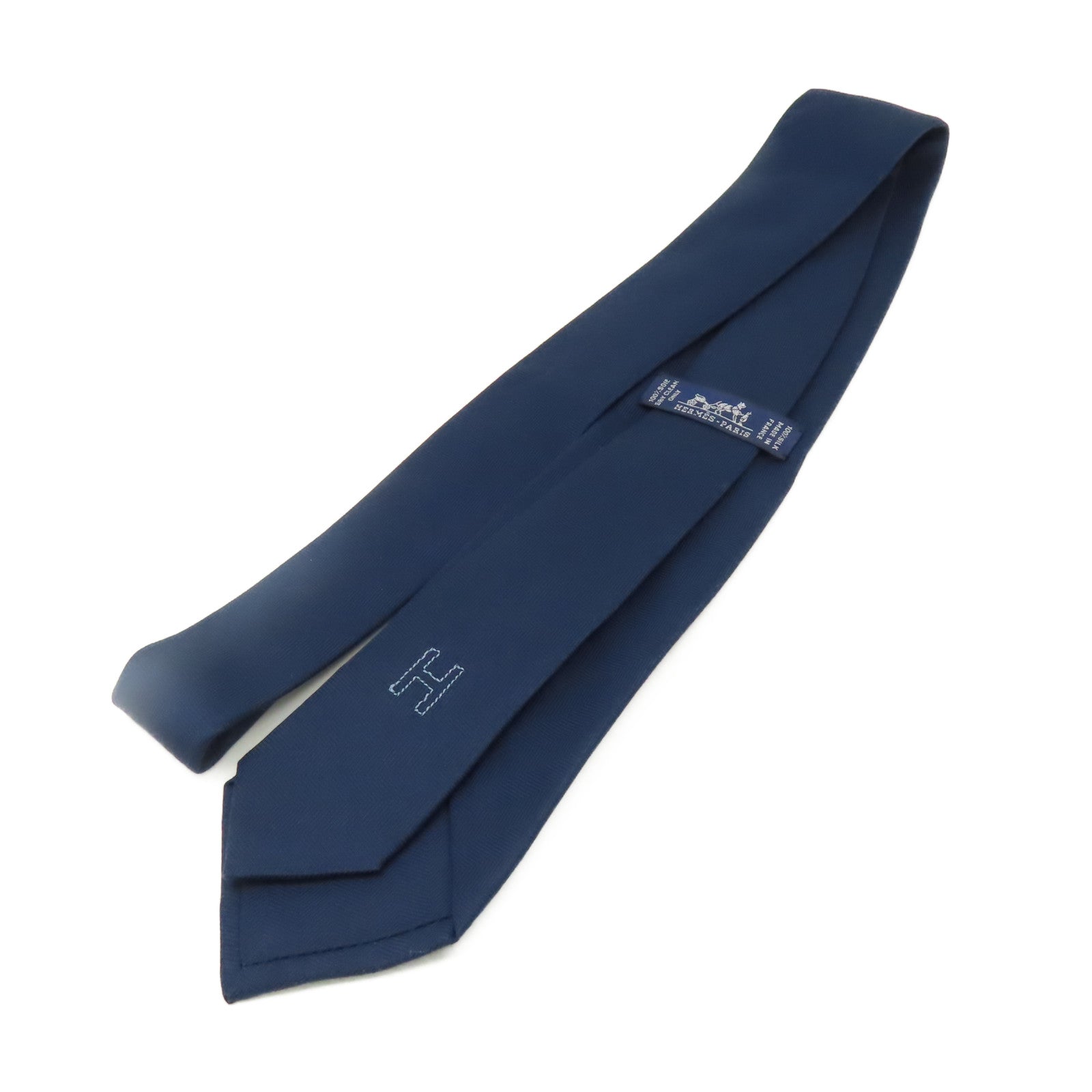 HERMES 絲質Necktie領帶寶藍色