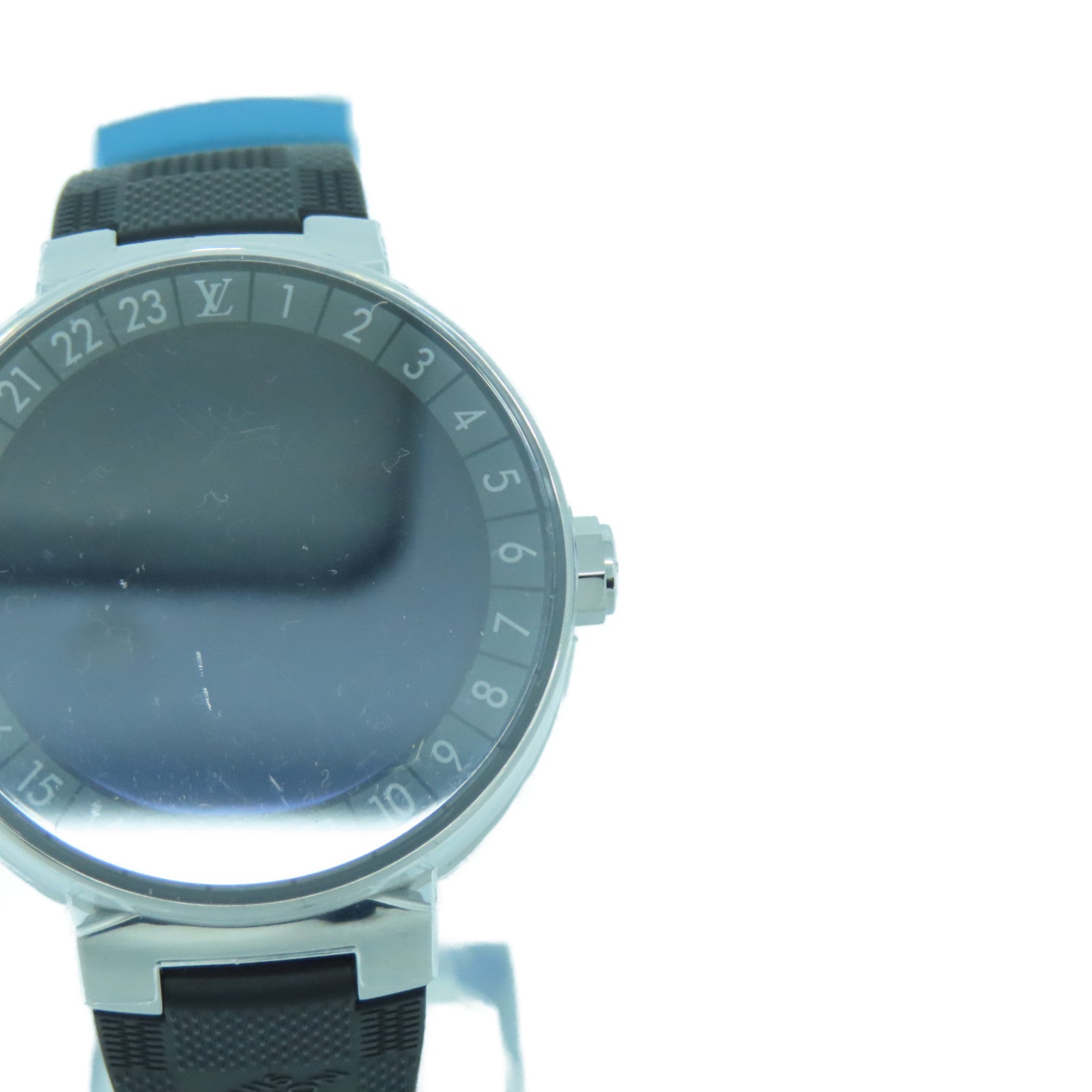 LOUIS VUITTON Tambour Horizon不鏽鋼手錶石英機芯黒色