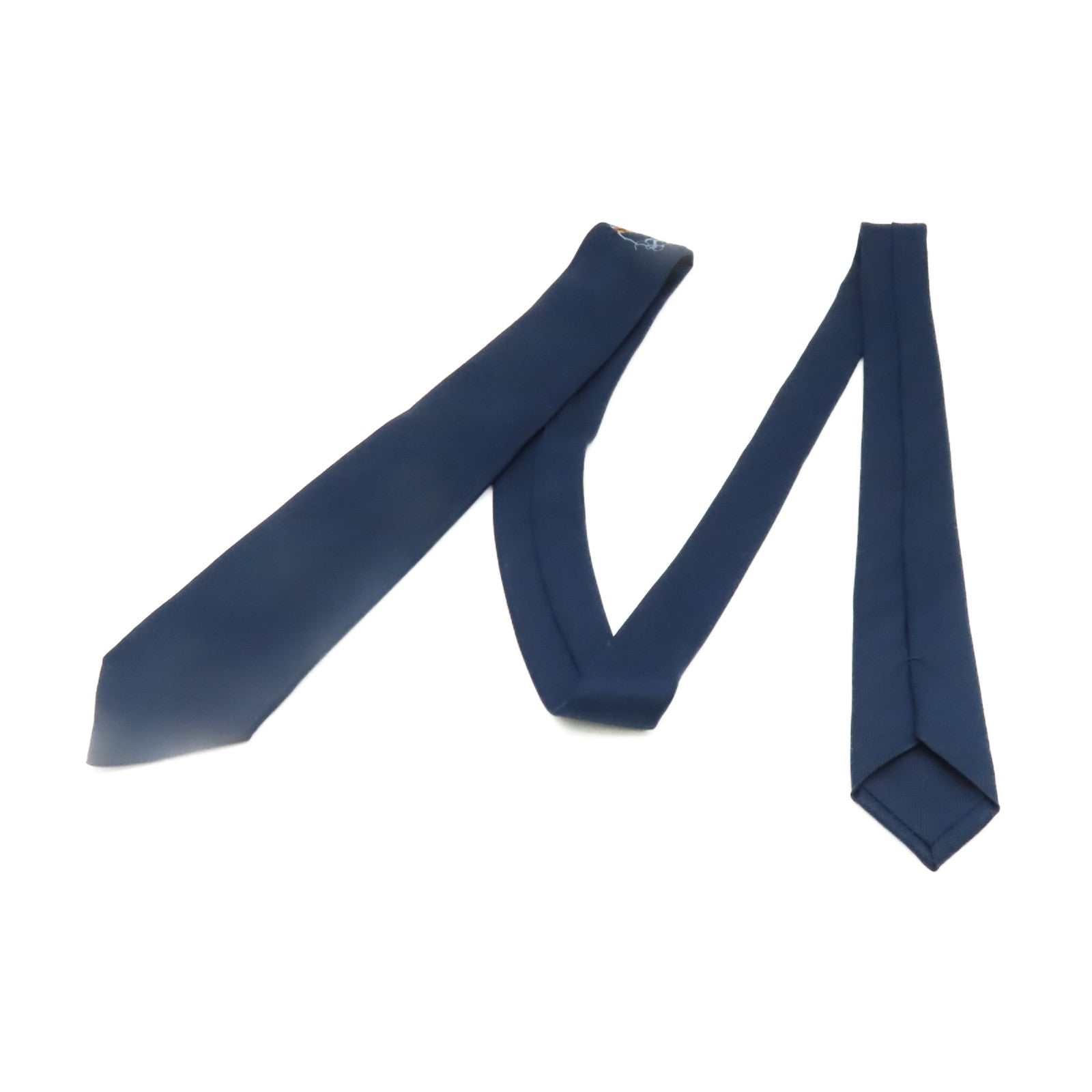 HERMES 絲質Necktie領帶寶藍色