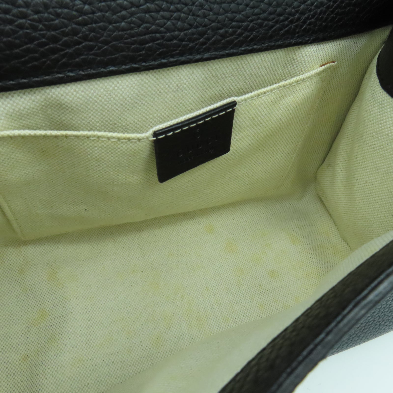 GUCCI 牛皮皮革2 Way Shoulder金扣手挽肩背兩用袋黑色
