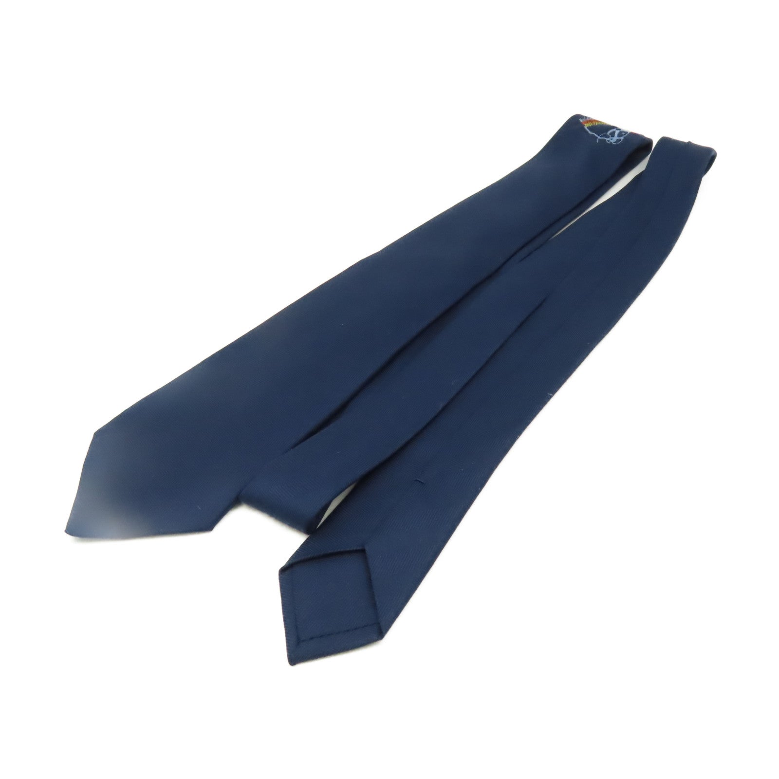 HERMES 絲質Necktie領帶寶藍色