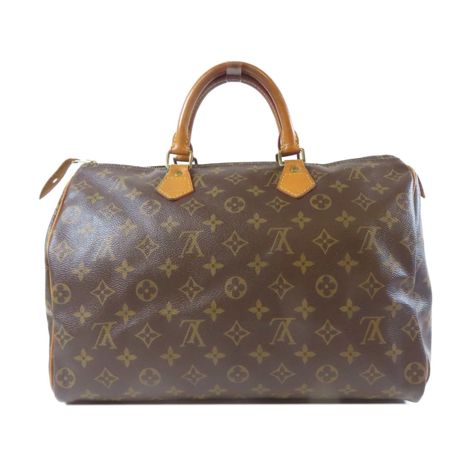 LOUIS VUITTON Monogram Speedy 35金扣手挽袋啡色