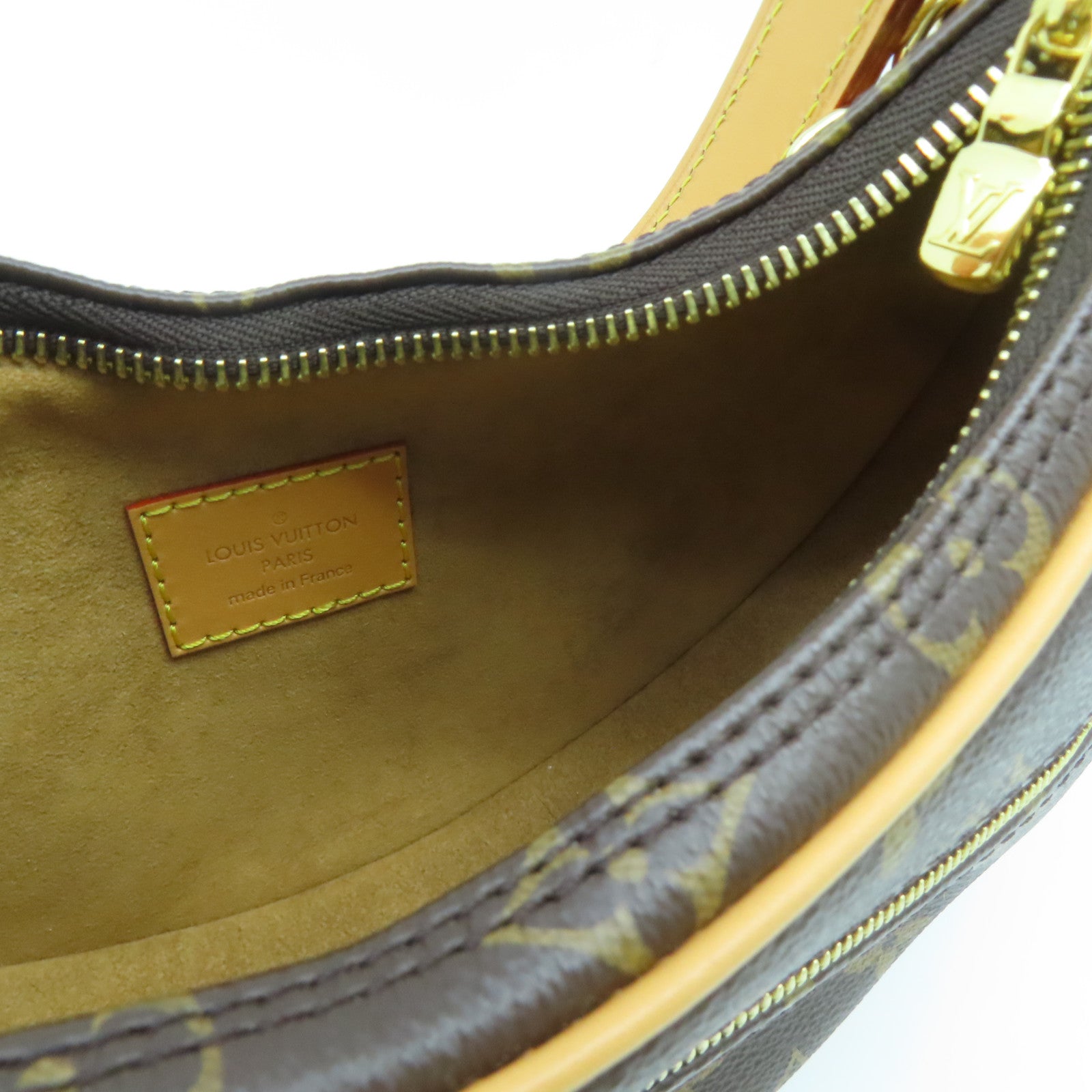 LOUIS VUITTON Monogram Loop Gold Buckle Hand Shoulder Bag Brown