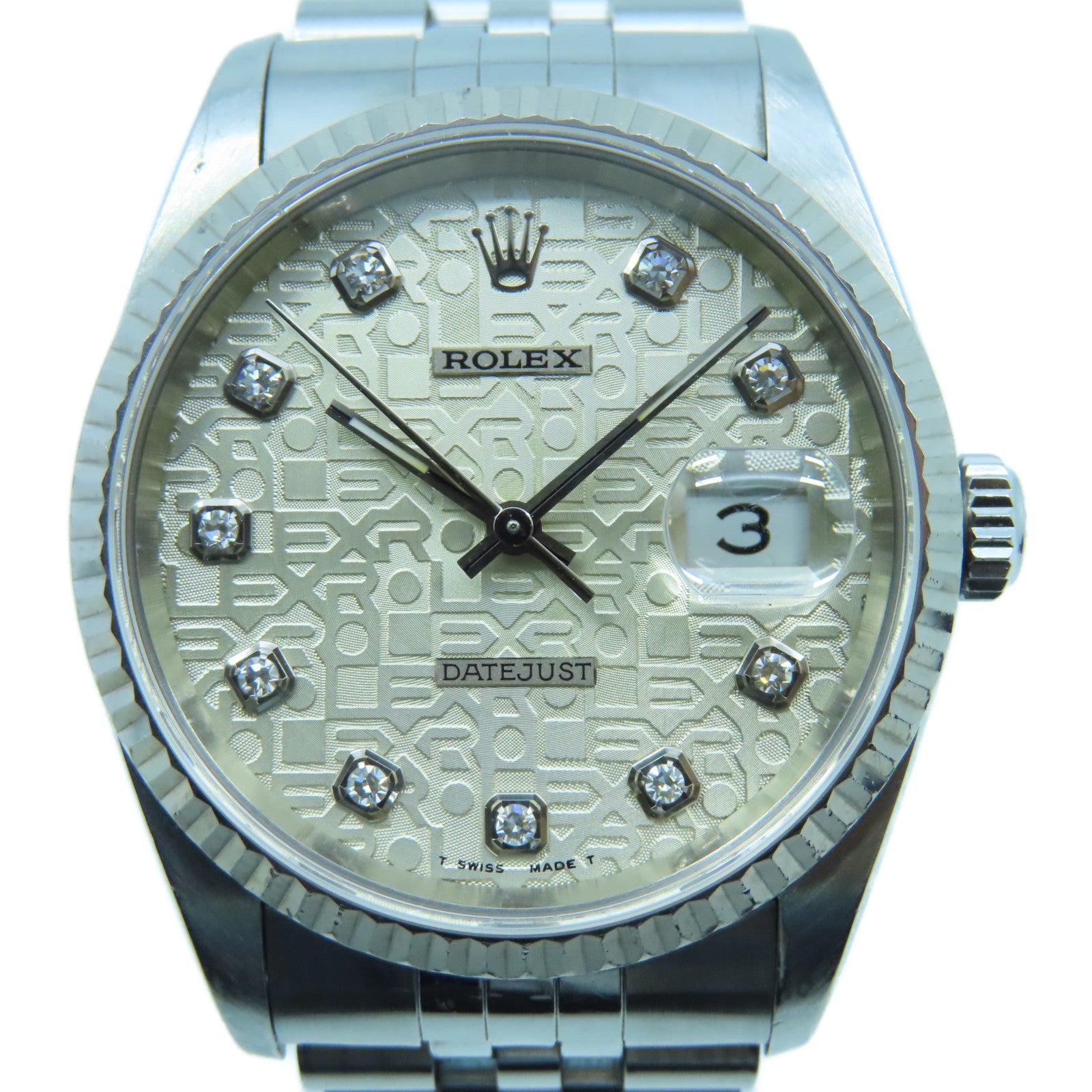ROLEX Datejust 36mm 18K白金/不锈钢手表自动机芯银色