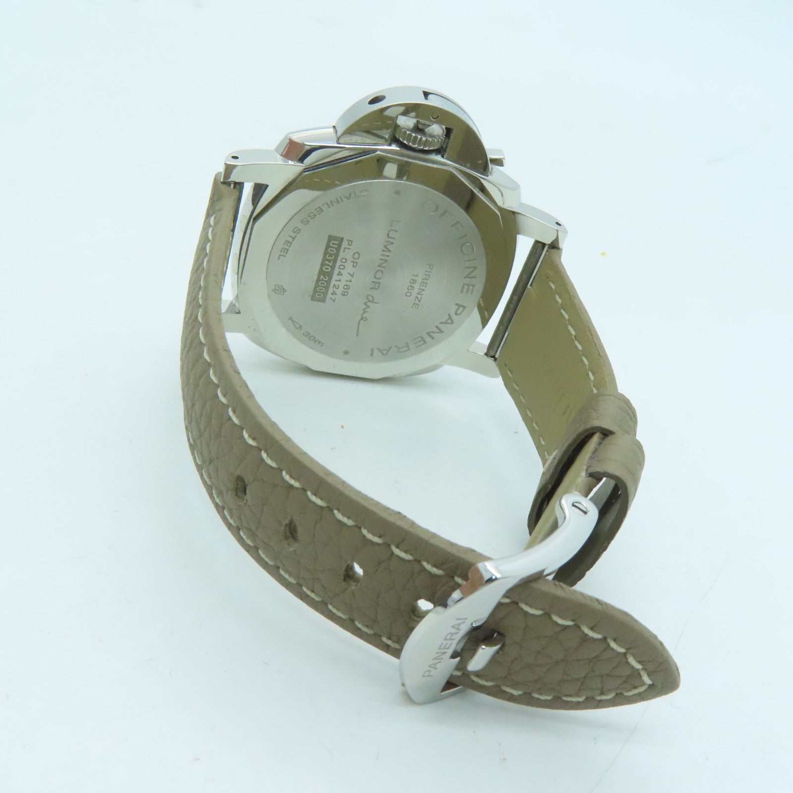 PANERAI Luminor皮革带/不锈钢手表自动机芯米色