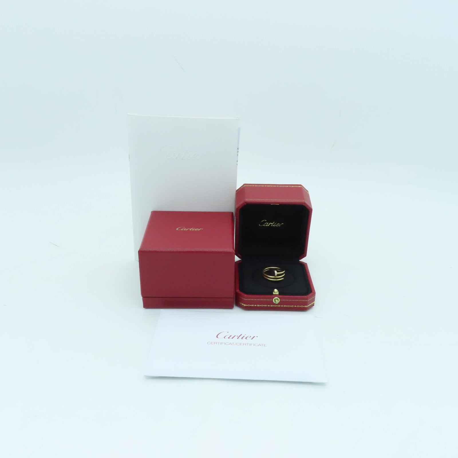 CARTIER 18K Rose Gold Juste un Clou Diamond Ring 0.08ct Diamond Ring