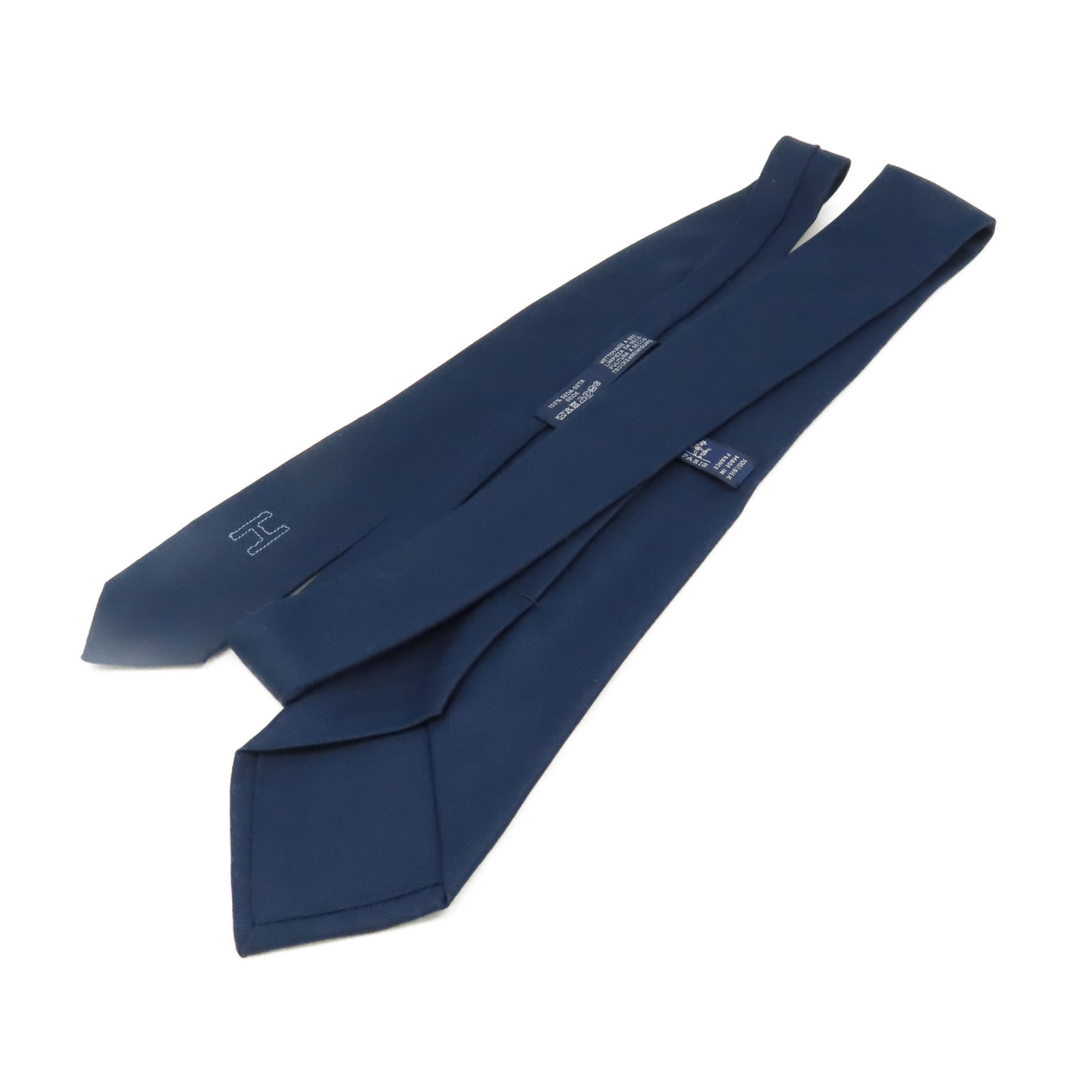 HERMES 絲質Necktie領帶寶藍色