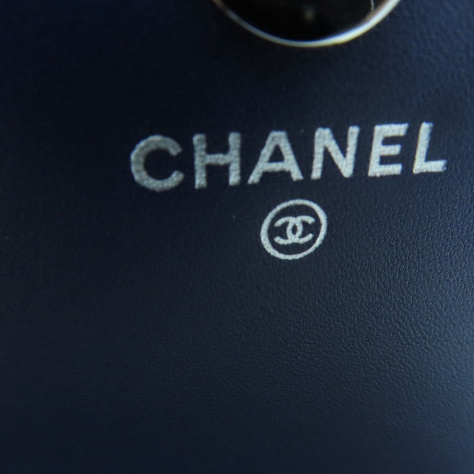 CHANEL Patent Leather Wallet On Chain Silver Buckle Chain Shoulder Bag Green/Blue