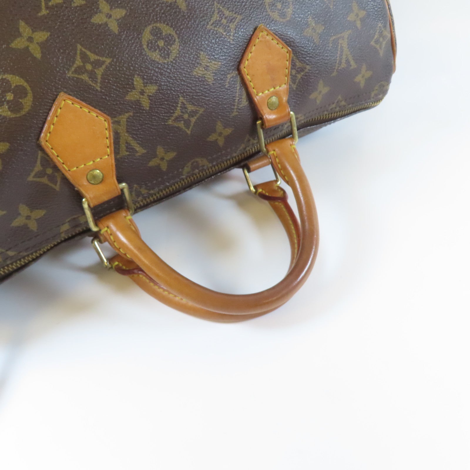 LOUIS VUITTON Monogram Speedy 35金扣手挽袋啡色