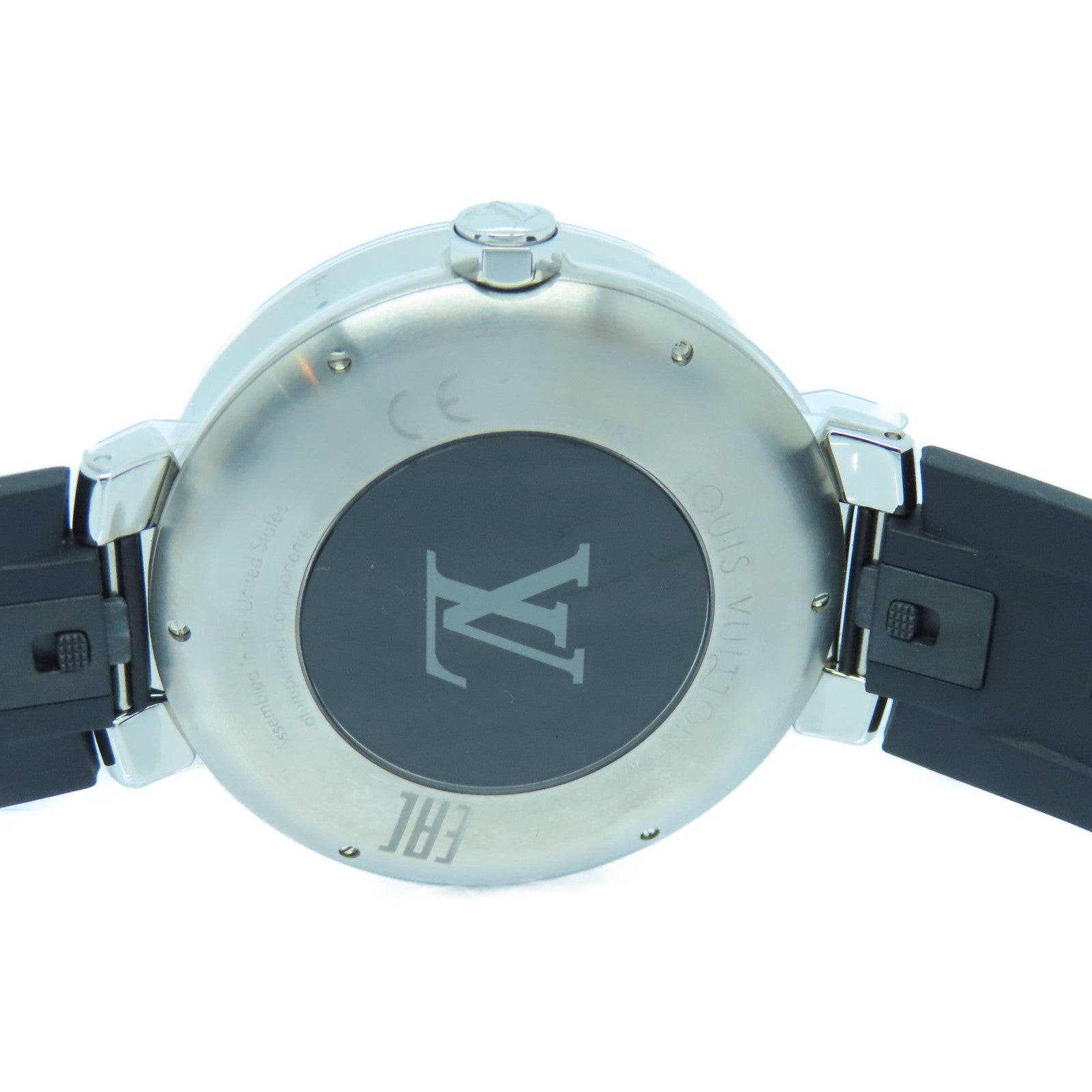 LOUIS VUITTON Tambour Horizon不鏽鋼手錶石英機芯黒色